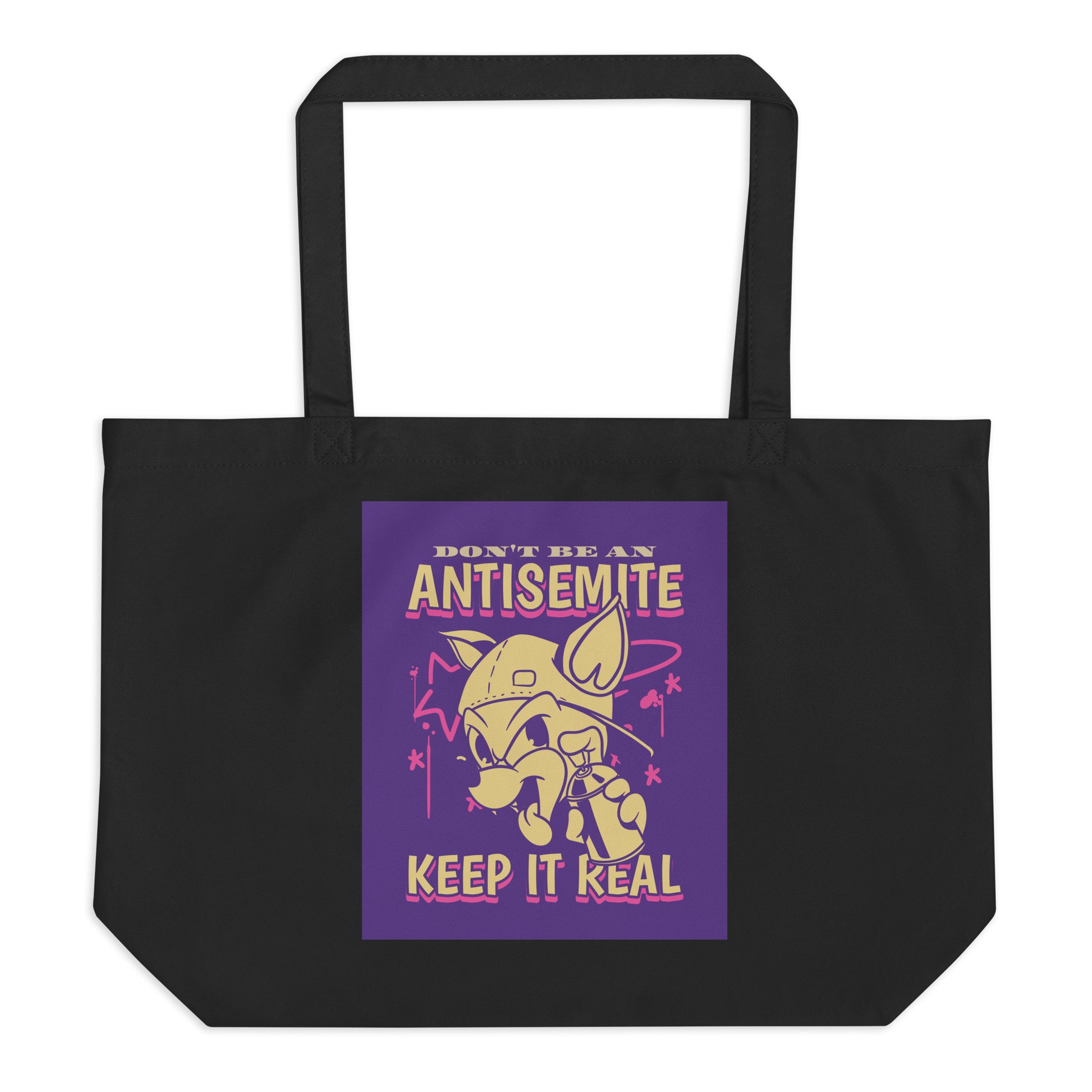 Streetart Graffiti Cartoon | Antisemitism | Large Organic Tote Bag