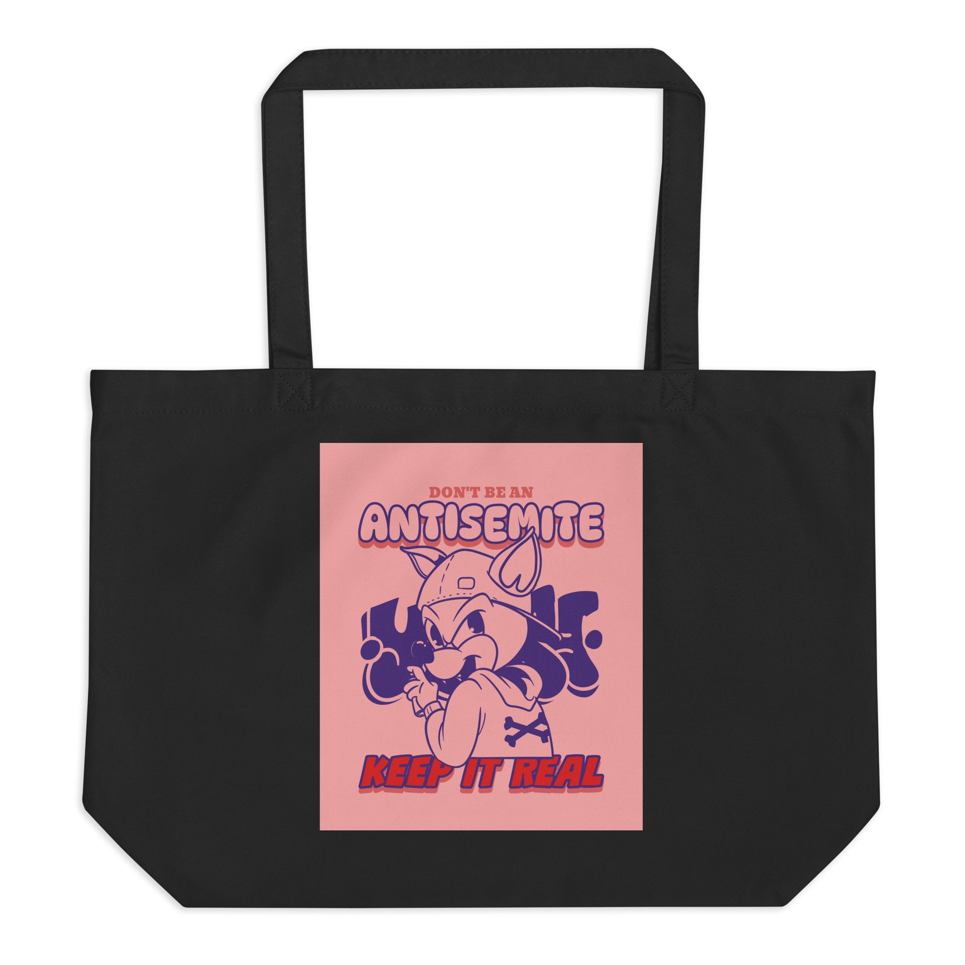 Streetart Graffiti Cartoon | Antisemitism | Large Organic Tote Bag