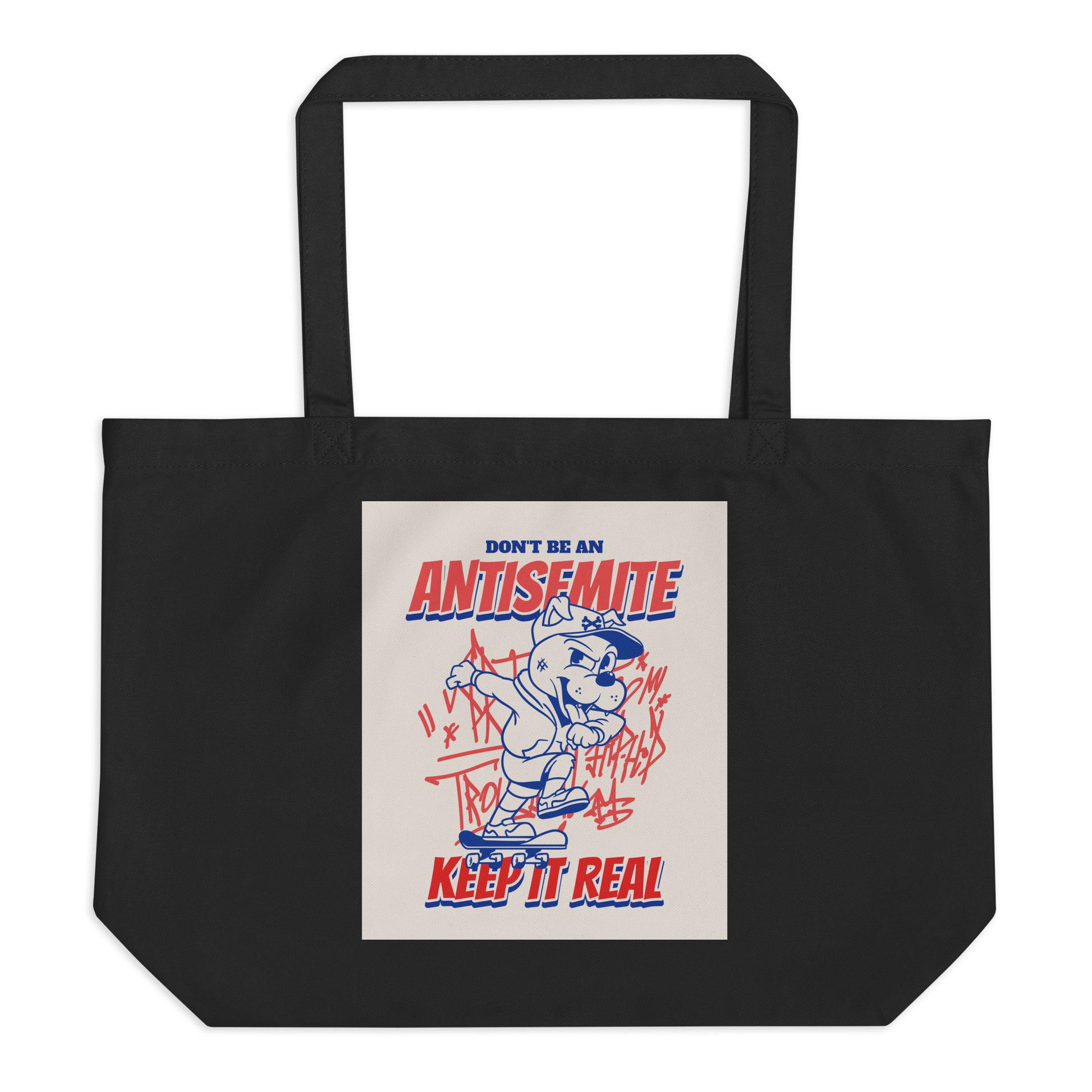 Streetart Graffiti Cartoon | Antisemitism | Large Organic Tote Bag