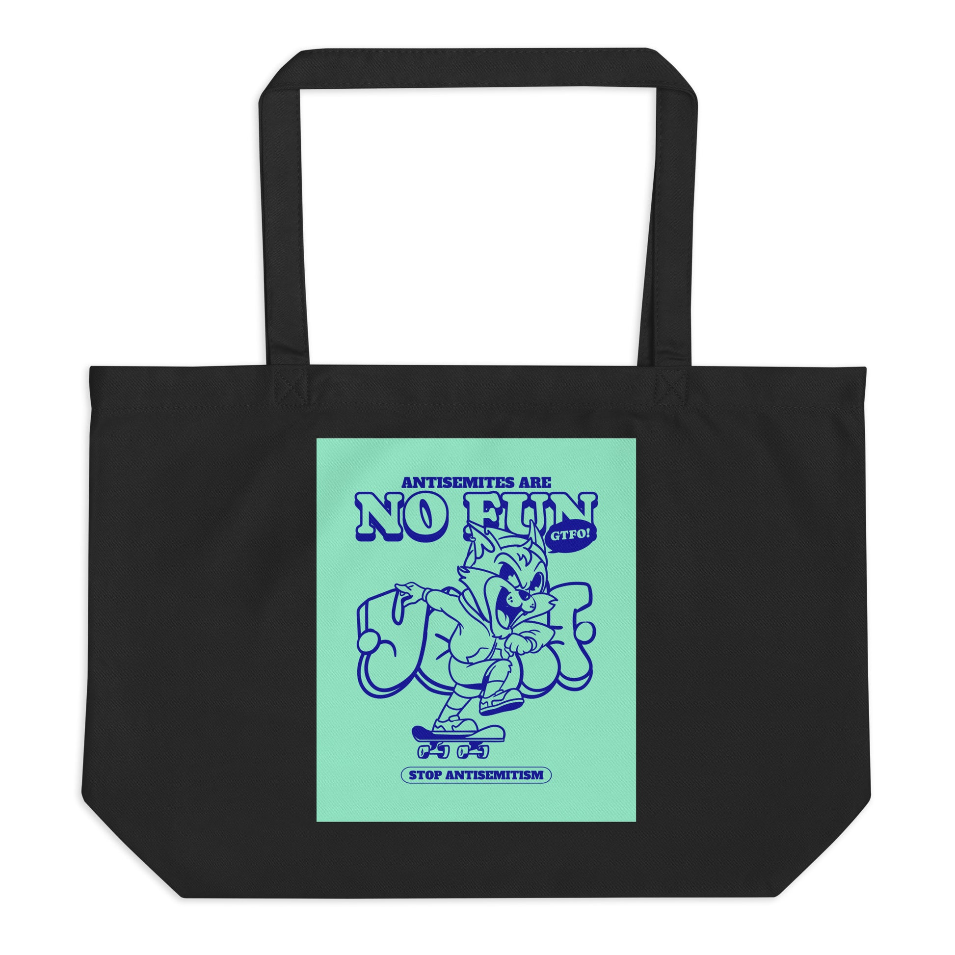 Streetart Graffiti Cartoon | Antisemitism | Large Organic Tote Bag