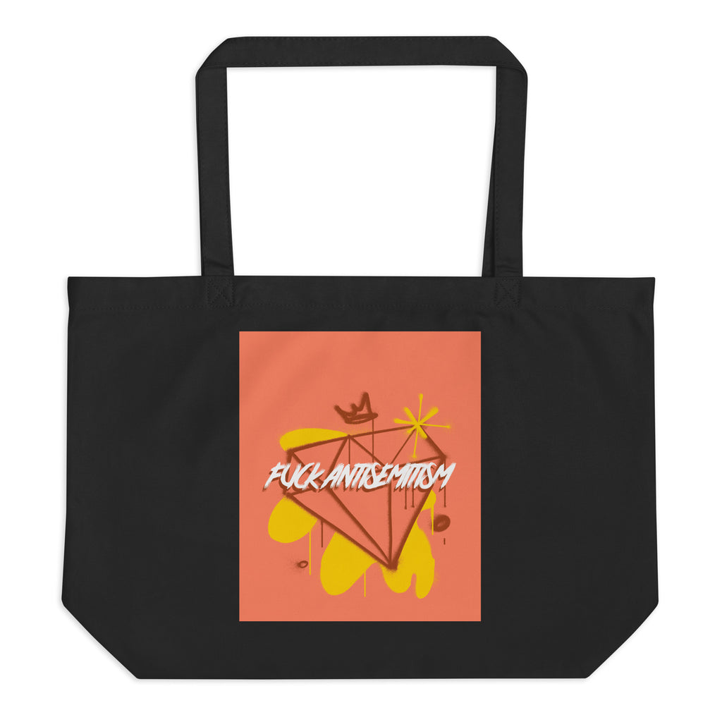 Fuck Antisemitism Graffiti | Large Organic Tote Bag