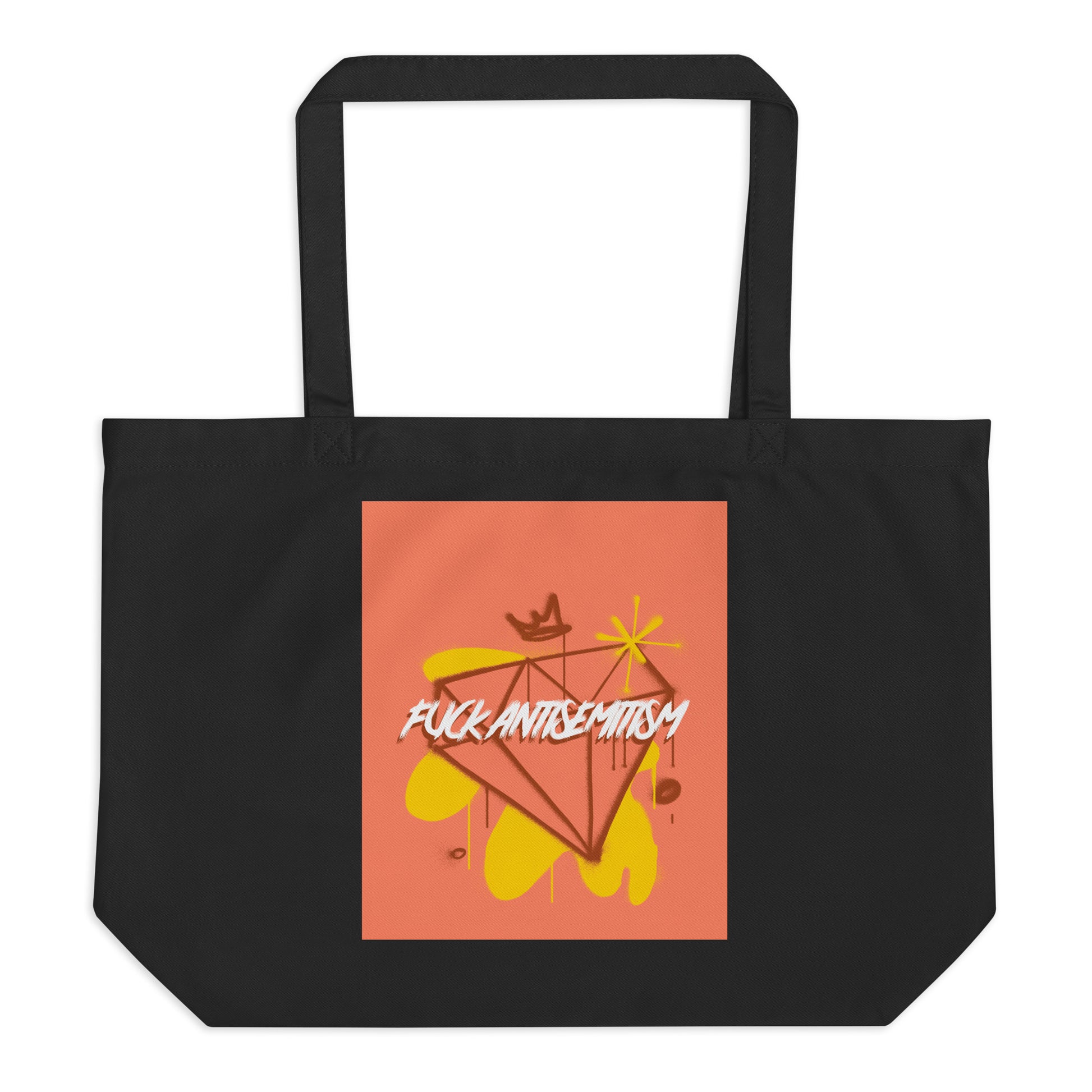 Fuck Antisemitism Graffiti | Large Organic Tote Bag
