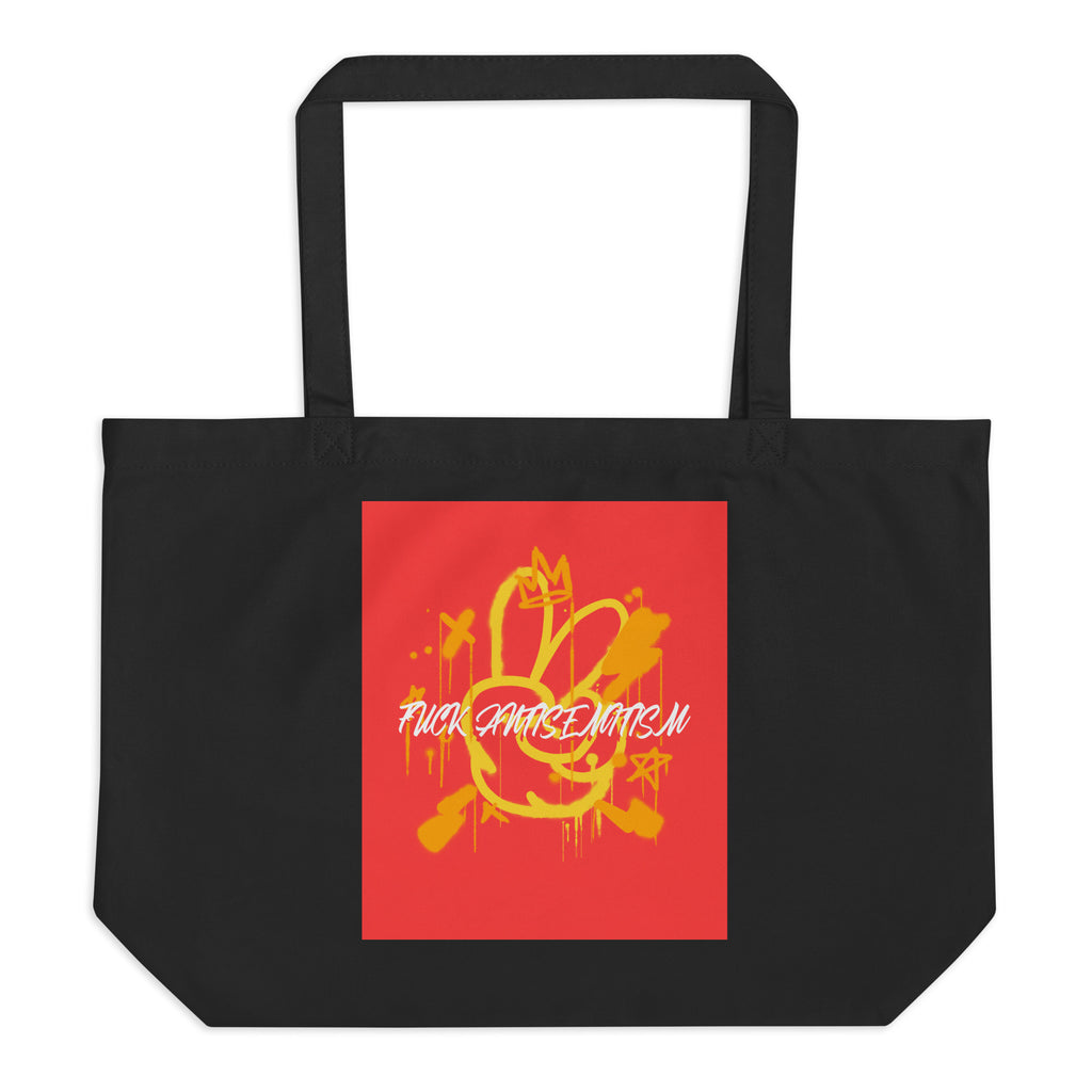 Fuck Antisemitism Graffiti | Large Organic Tote Bag