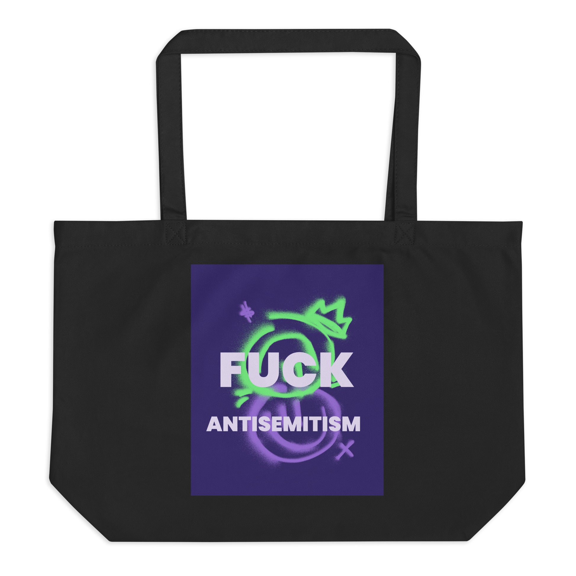 Fuck Antisemitism Graffiti | Large Organic Tote Bag