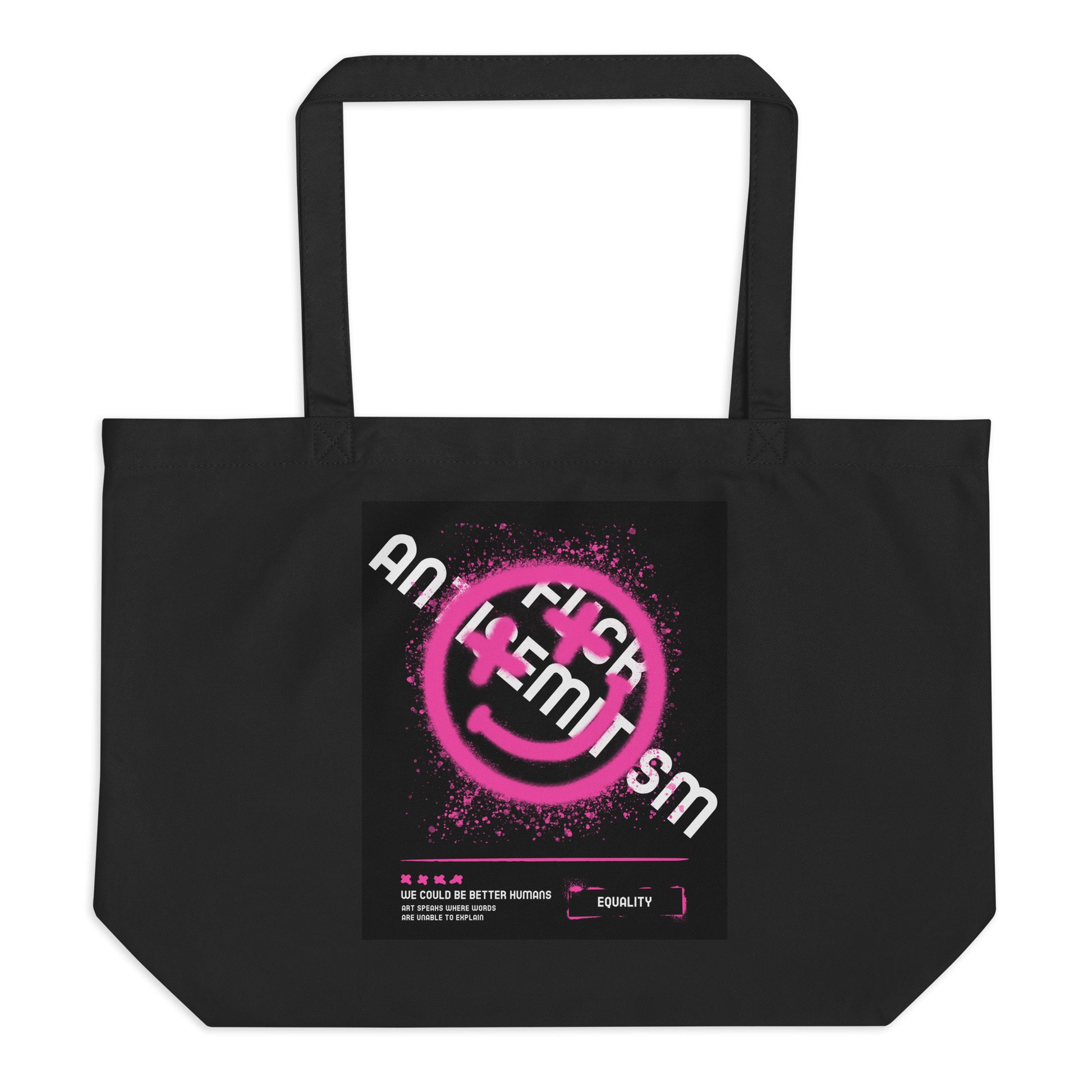 Fuck Antisemitism Graffiti | Large Organic Tote Bag