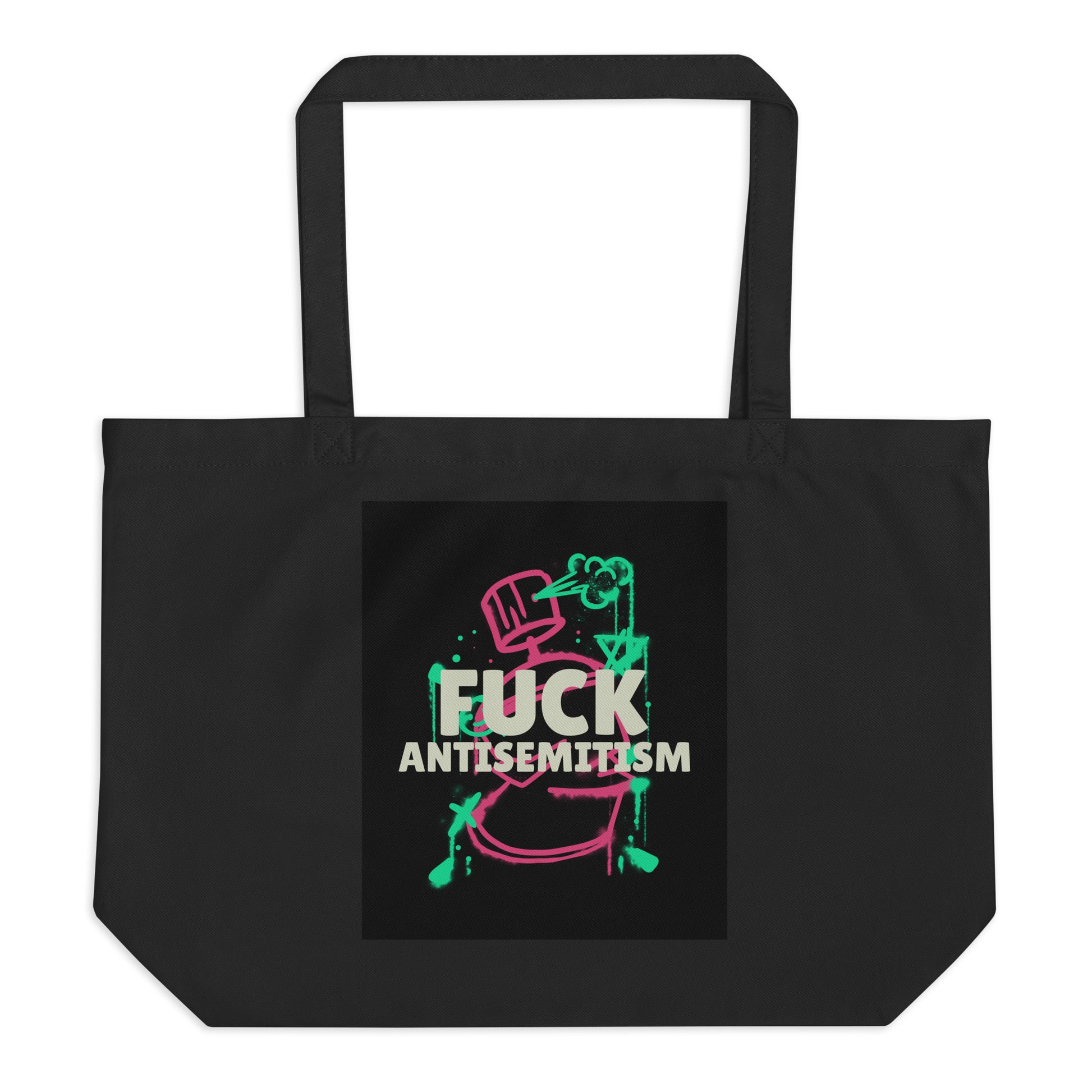 Fuck Antisemitism Graffiti | Large Organic Tote Bag