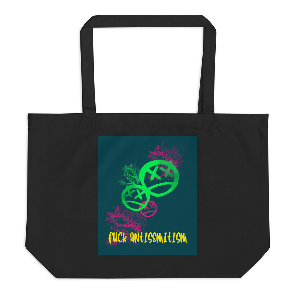 Fuck Antisemitism Graffiti | Large Organic Tote Bag
