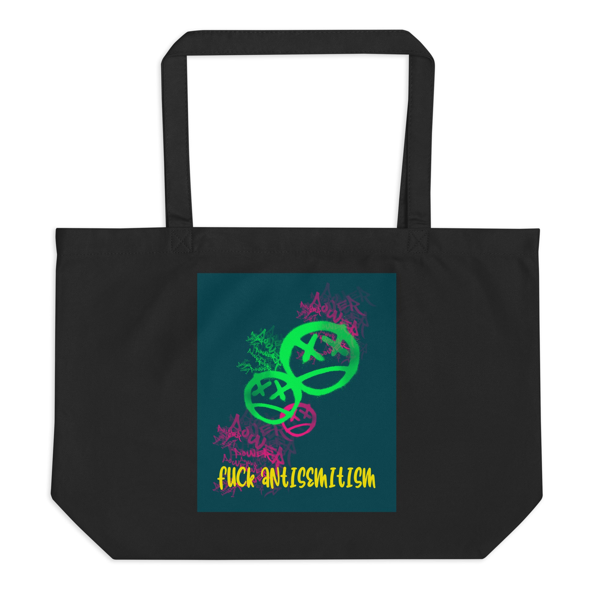 Fuck Antisemitism Graffiti | Large Organic Tote Bag