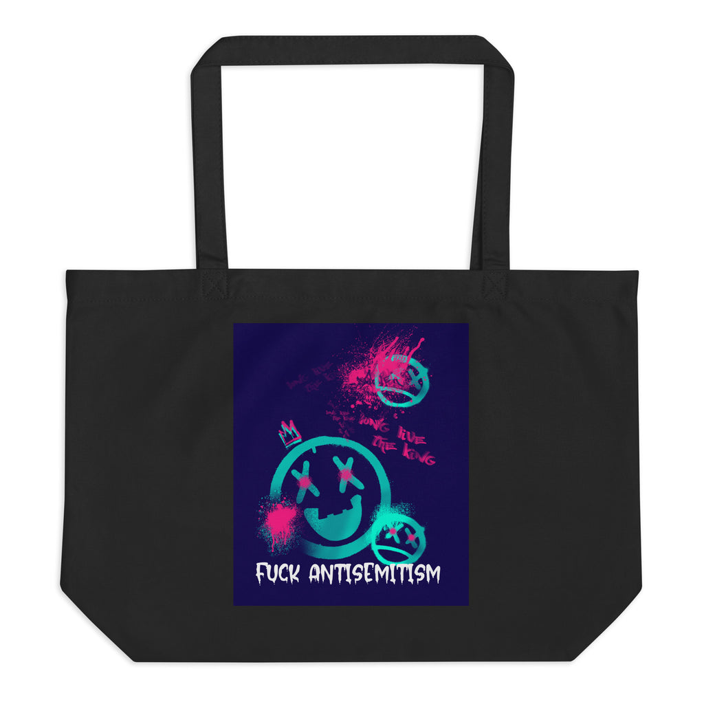 Fuck Antisemitism Graffiti | Large Organic Tote Bag