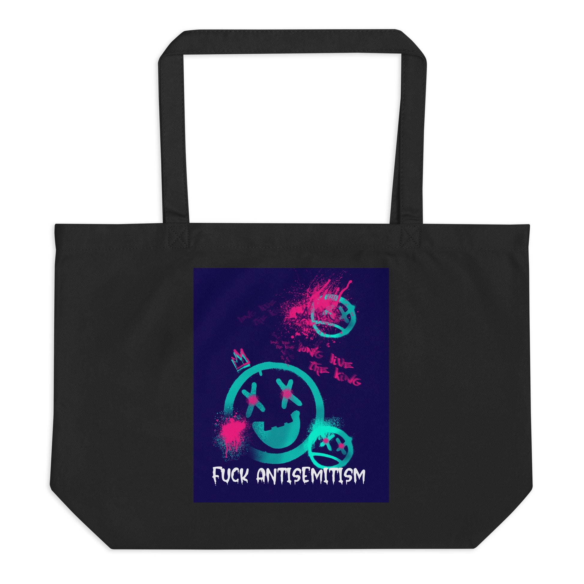 Fuck Antisemitism Graffiti | Large Organic Tote Bag