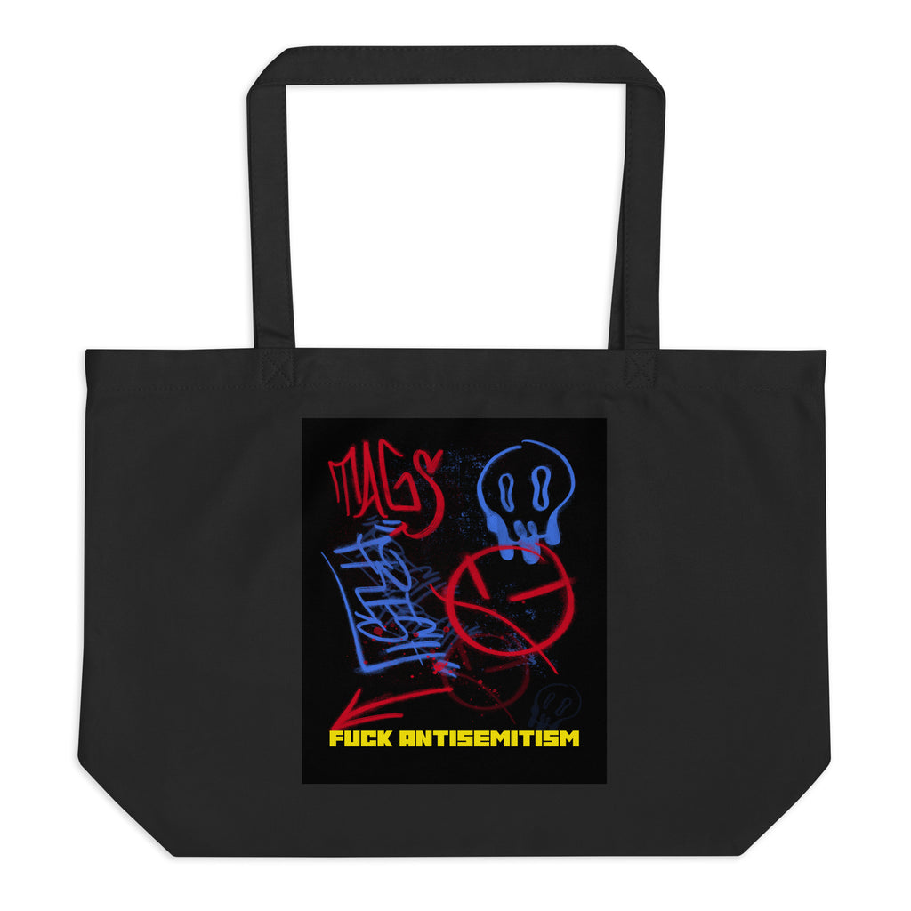 Fuck Antisemitism Graffiti | Large Organic Tote Bag