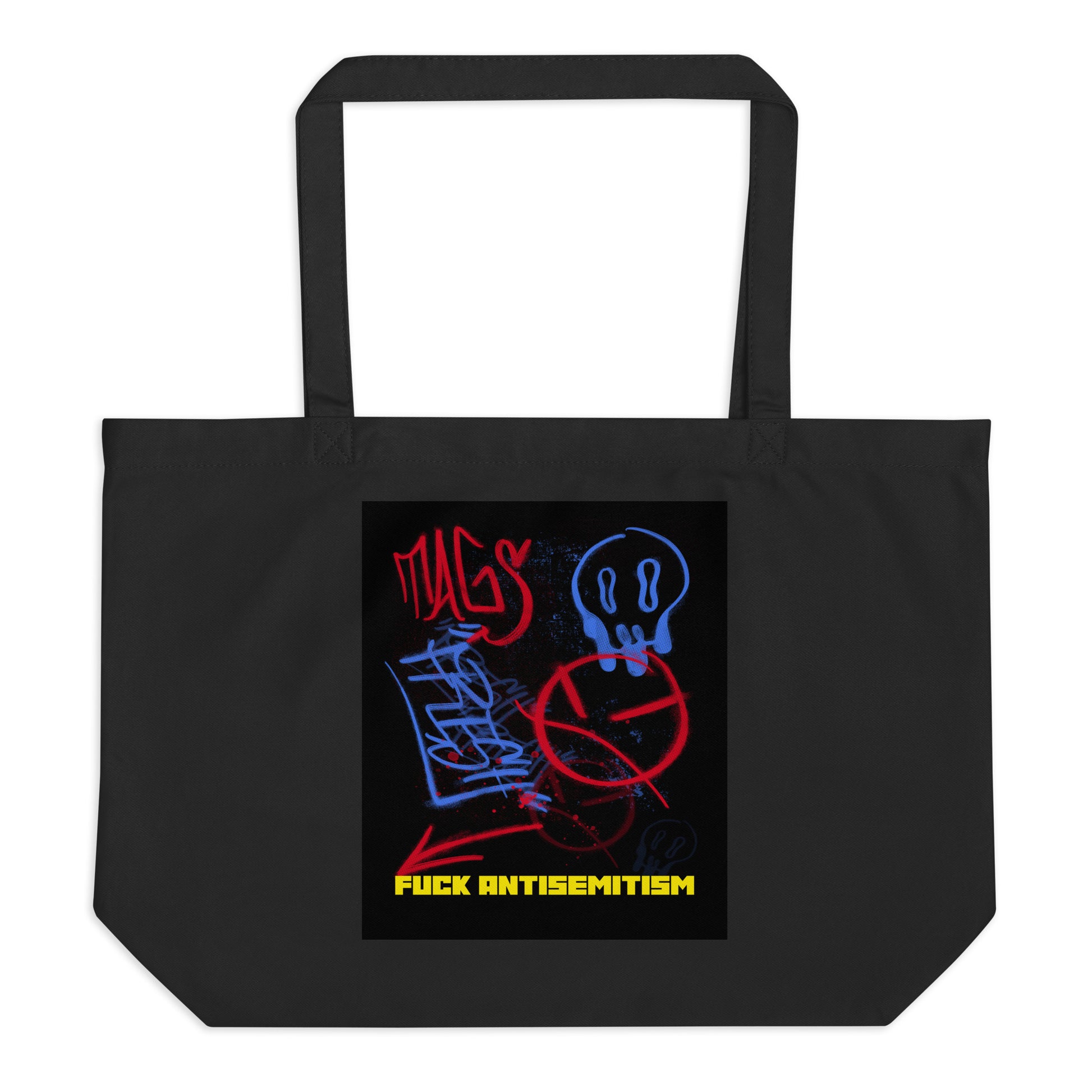Fuck Antisemitism Graffiti | Large Organic Tote Bag