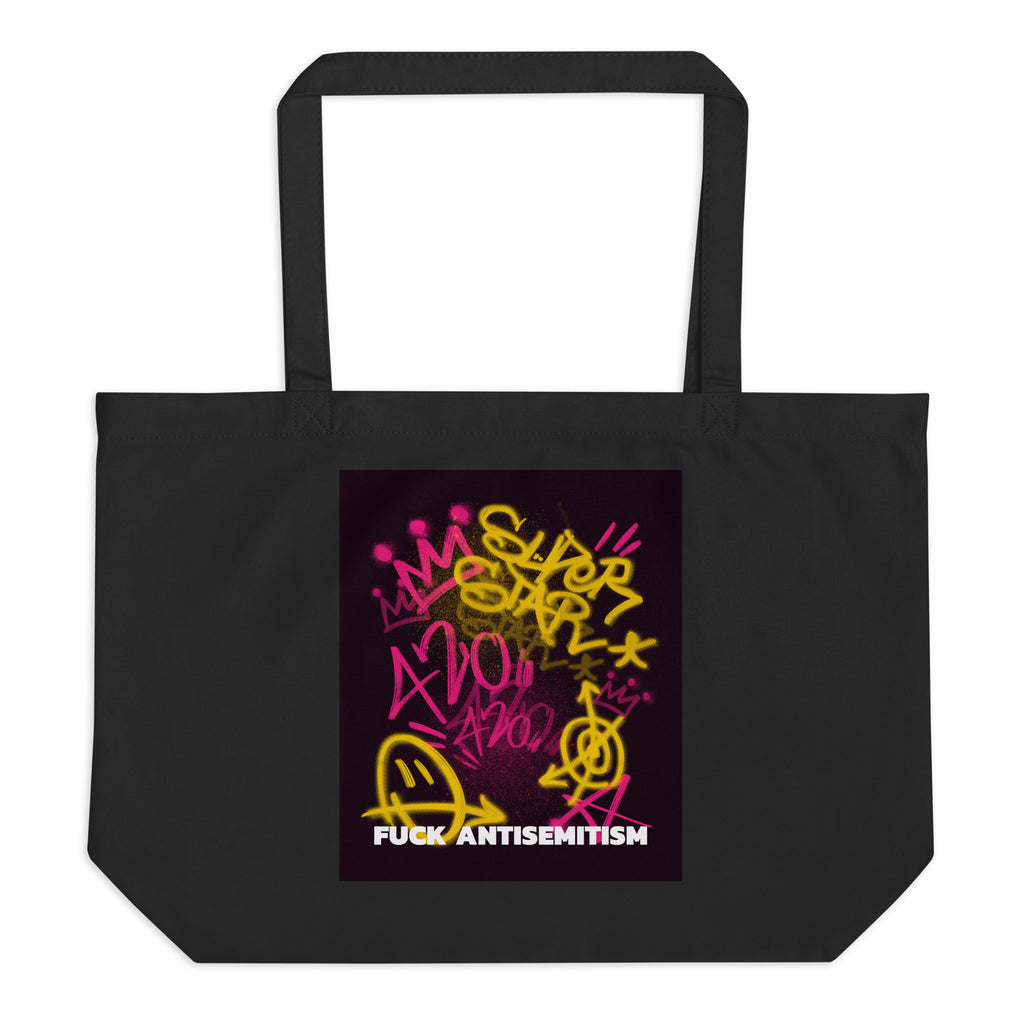 Fuck Antisemitism Graffiti | Large Organic Tote Bag