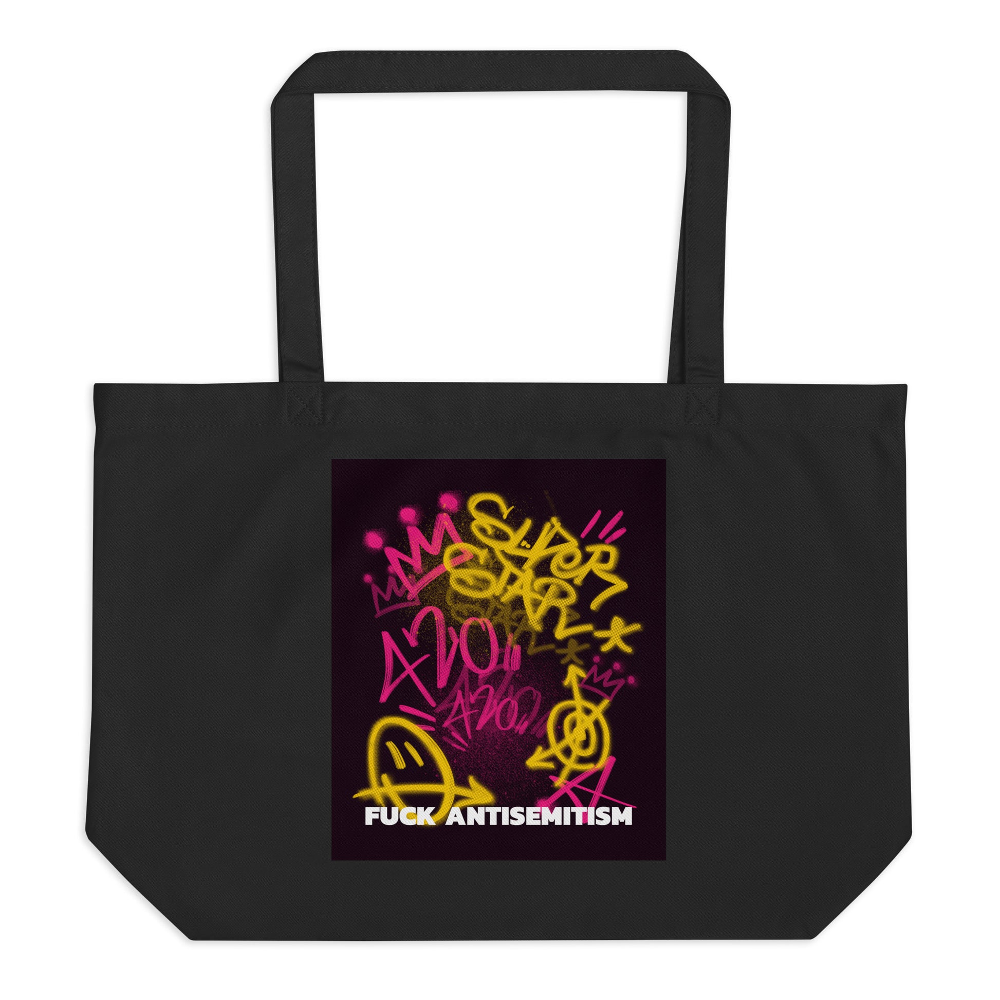 Fuck Antisemitism Graffiti | Large Organic Tote Bag