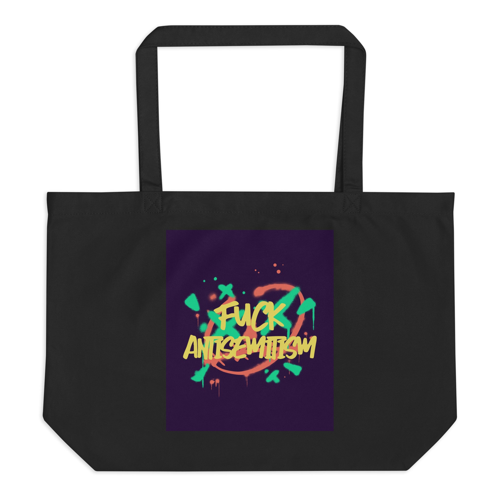 Fuck Antisemitism Graffiti | Large Organic Tote Bag