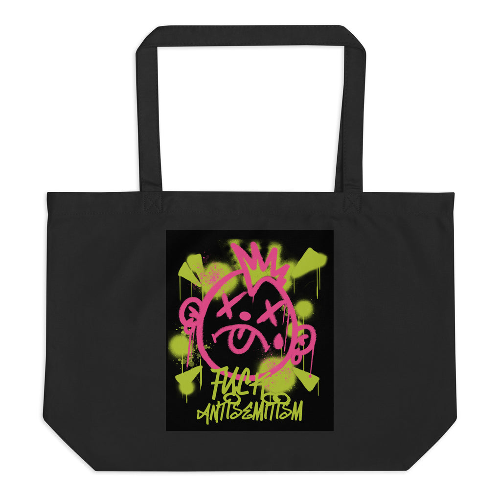 Fuck Antisemitism Graffiti | Large Organic Tote Bag