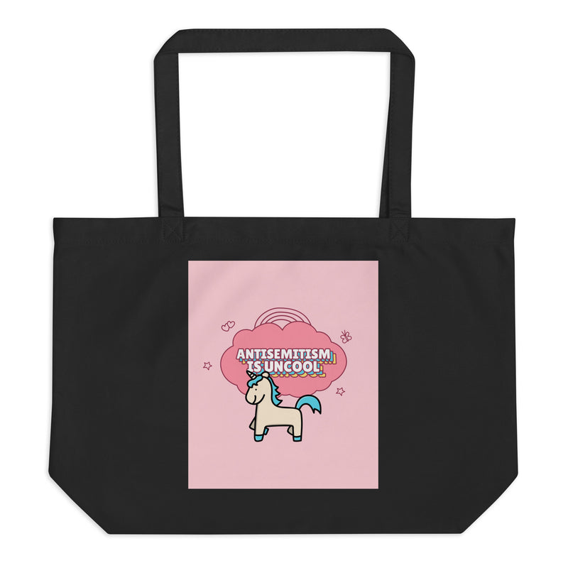 Unicorn Antisemitism Is Uncool | Large Organic Tote Bag