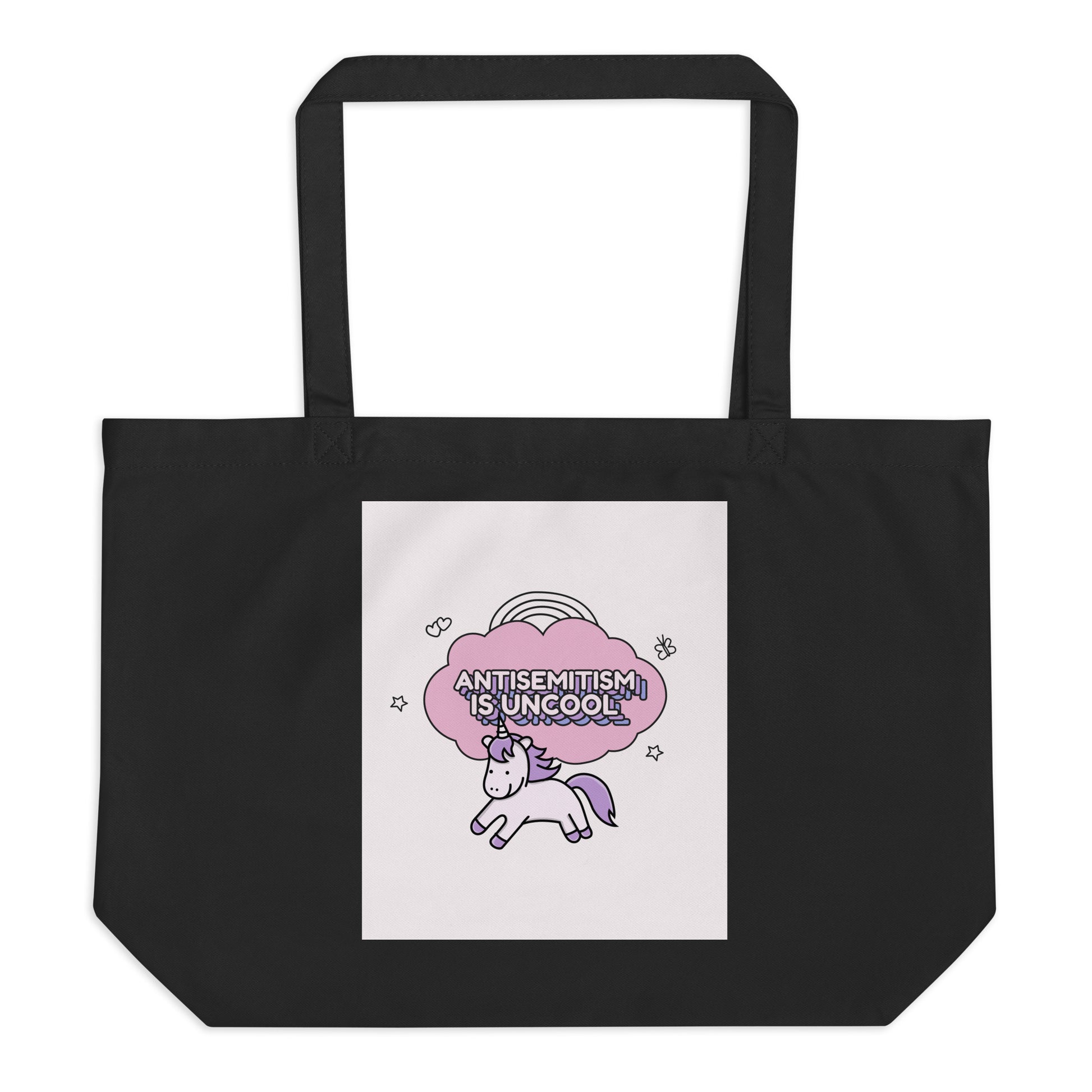 Unicorn Antisemitism Is Uncool | Large Organic Tote Bag