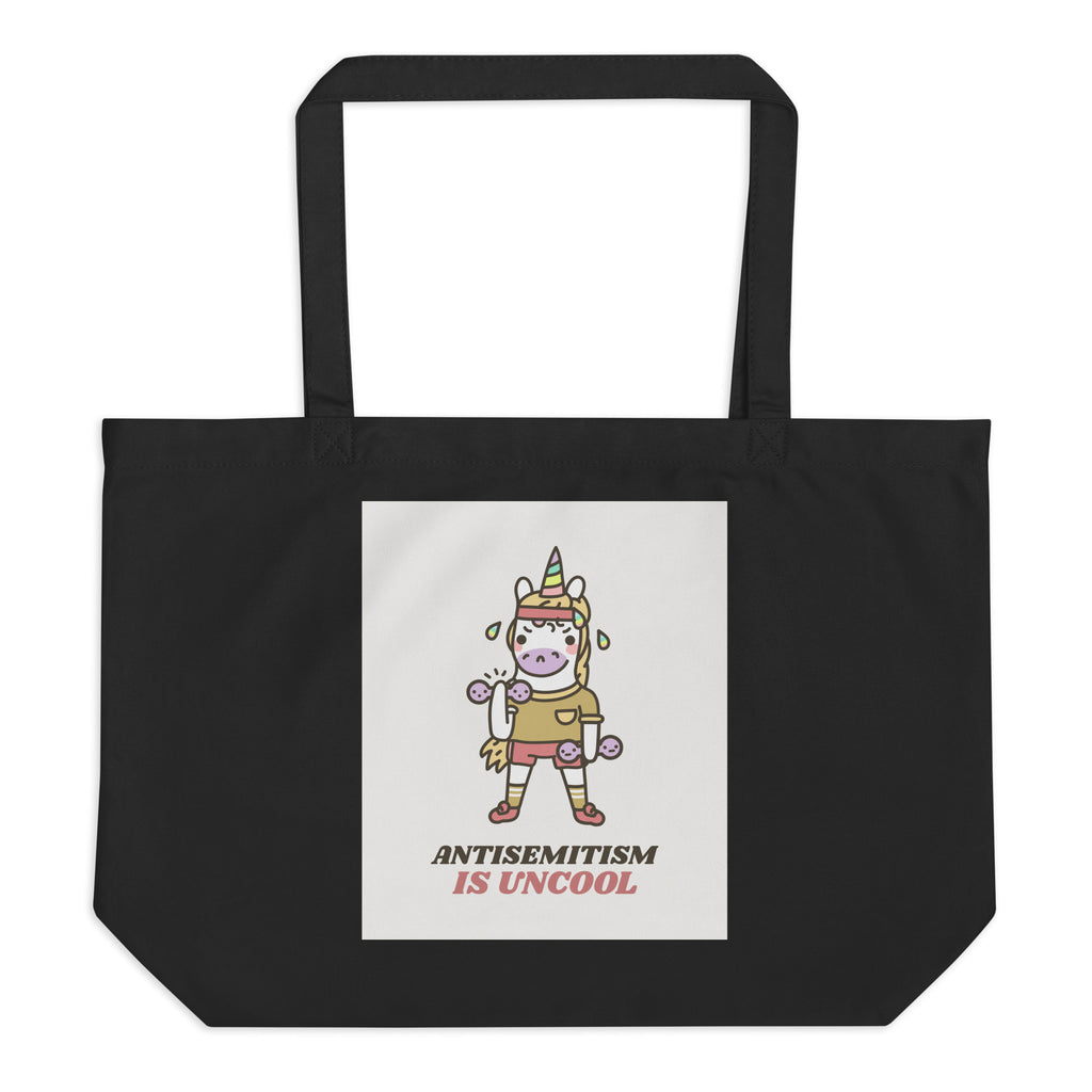 Unicorn Antisemitism Is Uncool | Large Organic Tote Bag
