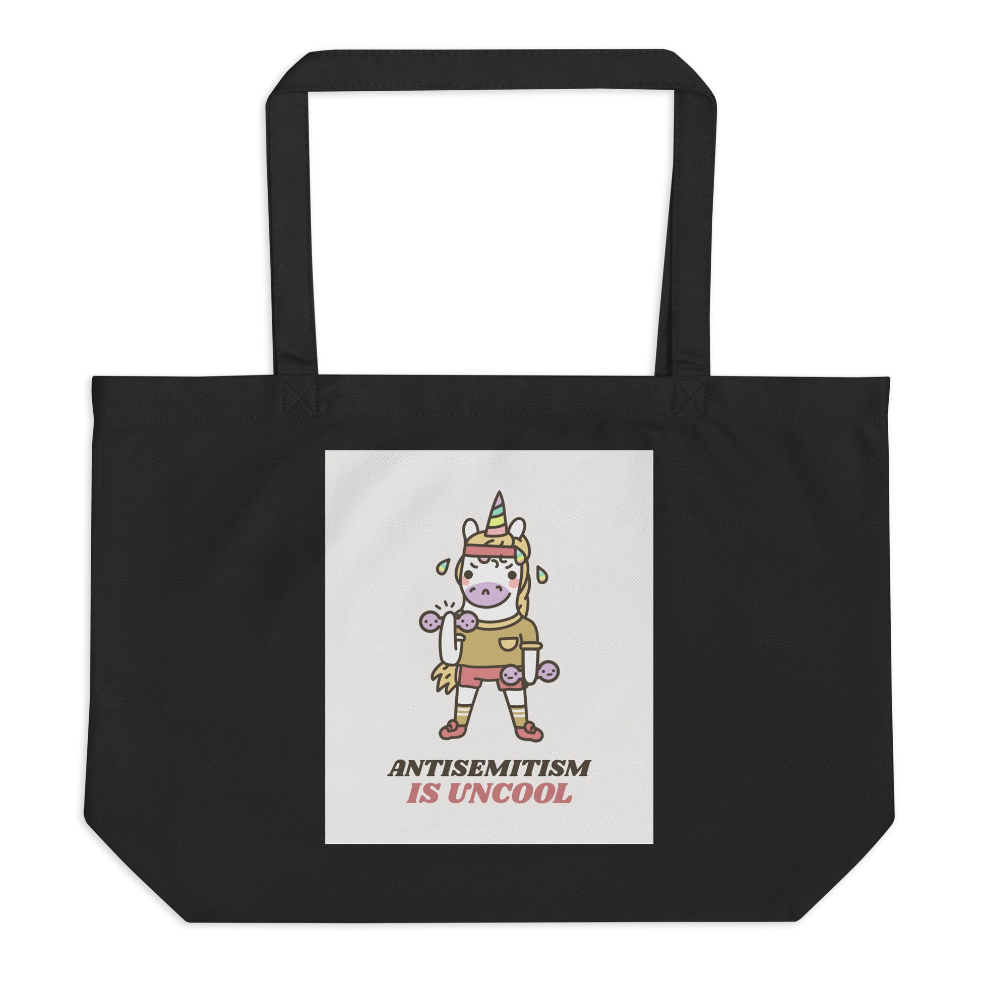 Unicorn Antisemitism Is Uncool | Large Organic Tote Bag