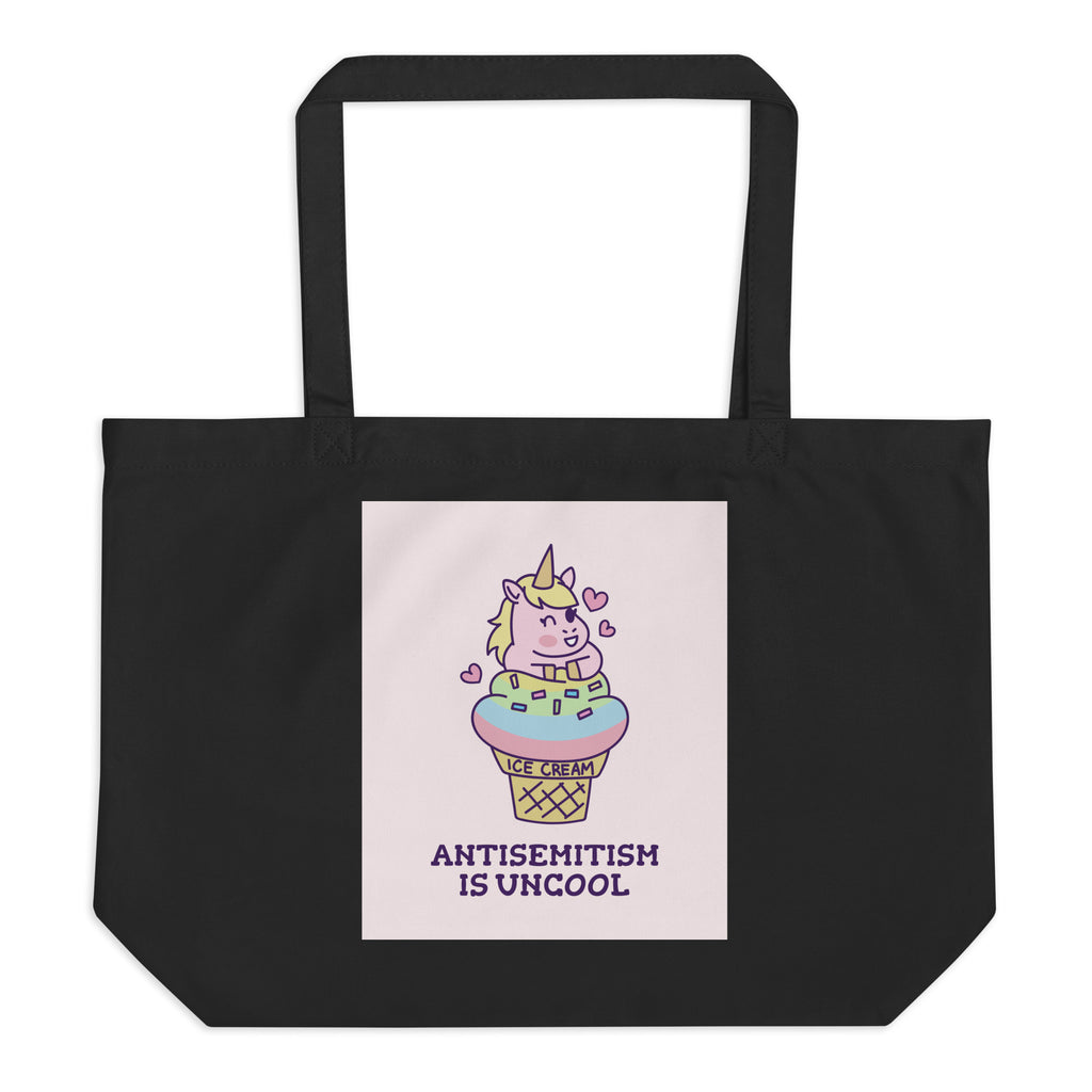 Unicorn Antisemitism Is Uncool | Large Organic Tote Bag