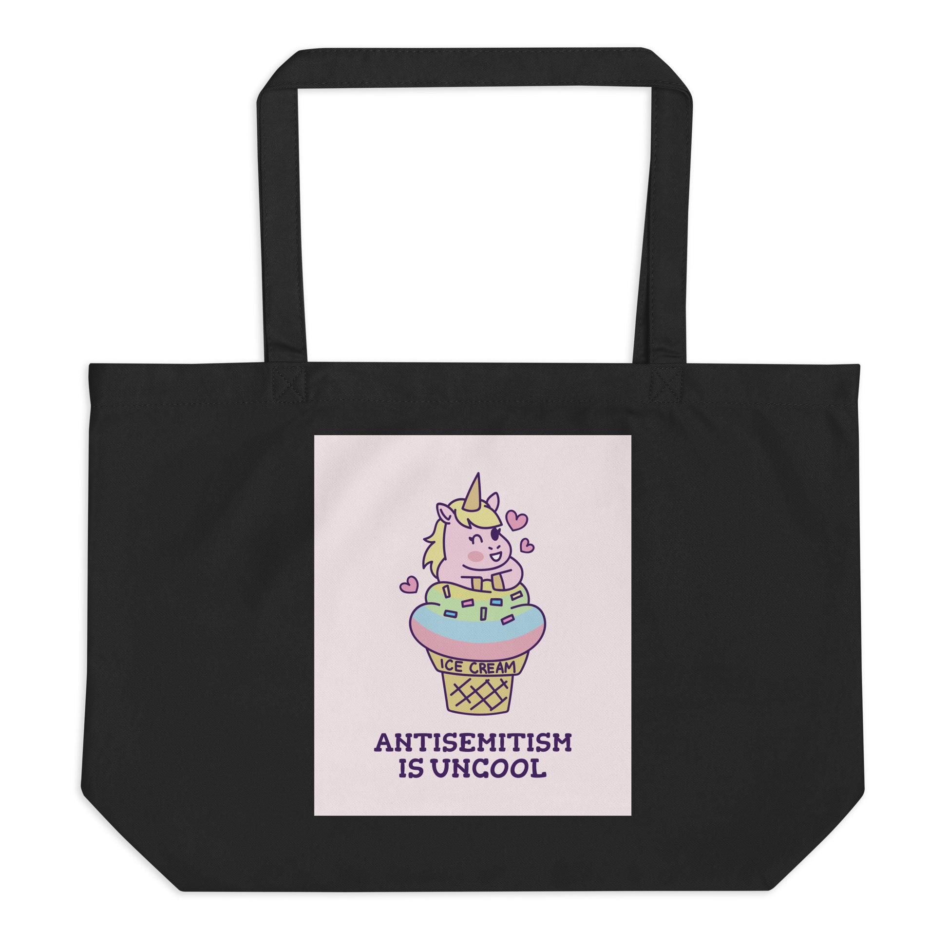 Unicorn Antisemitism Is Uncool | Large Organic Tote Bag