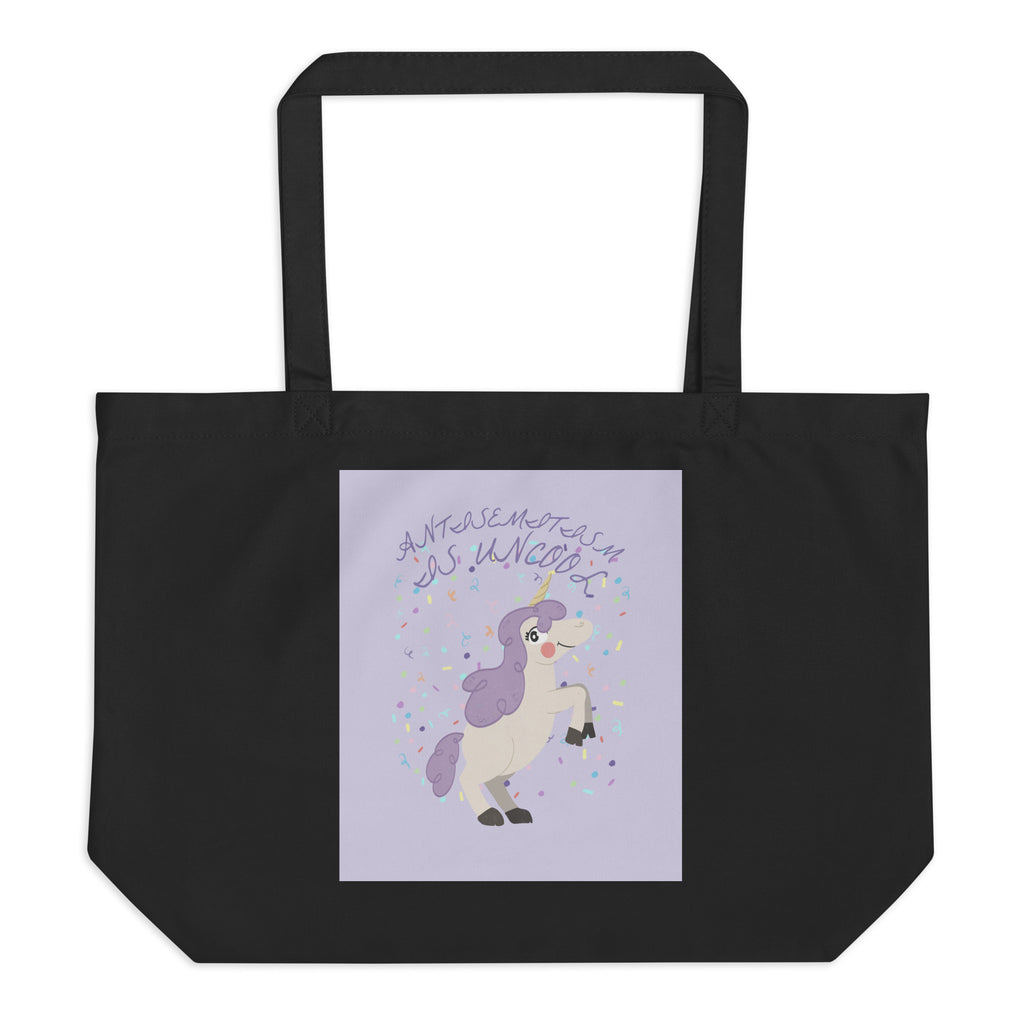 Unicorn Antisemitism Is Uncool | Large Organic Tote Bag