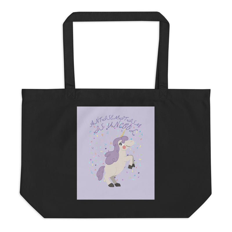 Unicorn Antisemitism Is Uncool | Large Organic Tote Bag