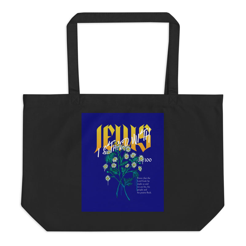 I Stand With Jews | Flower Christian Bible Verse | Large Organic Tote Bag