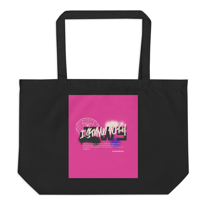 I Stand With Jews Graffiti Bible Verse | Large Organic Tote Bag