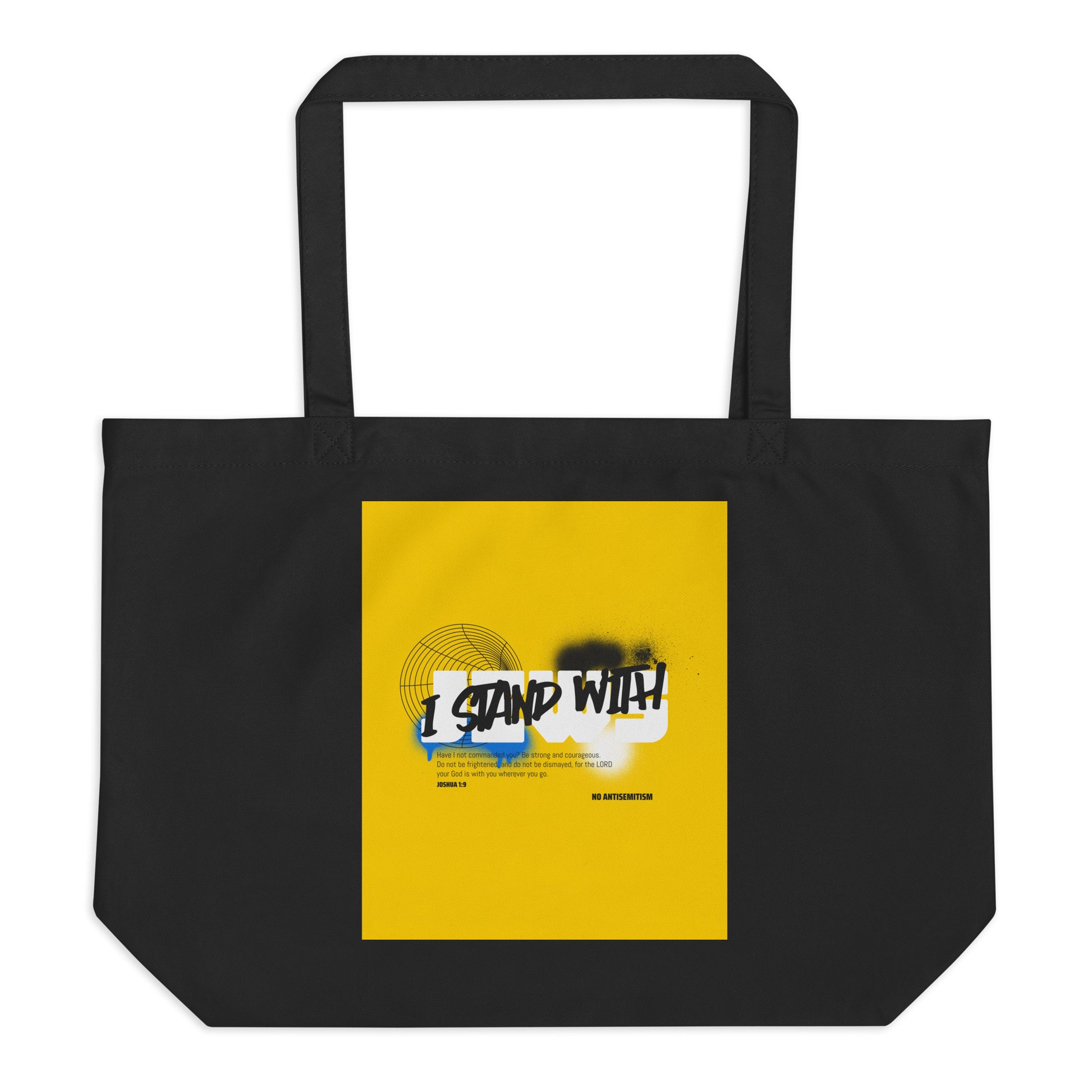I Stand With Jews Graffiti Bible Verse | Large Organic Tote Bag