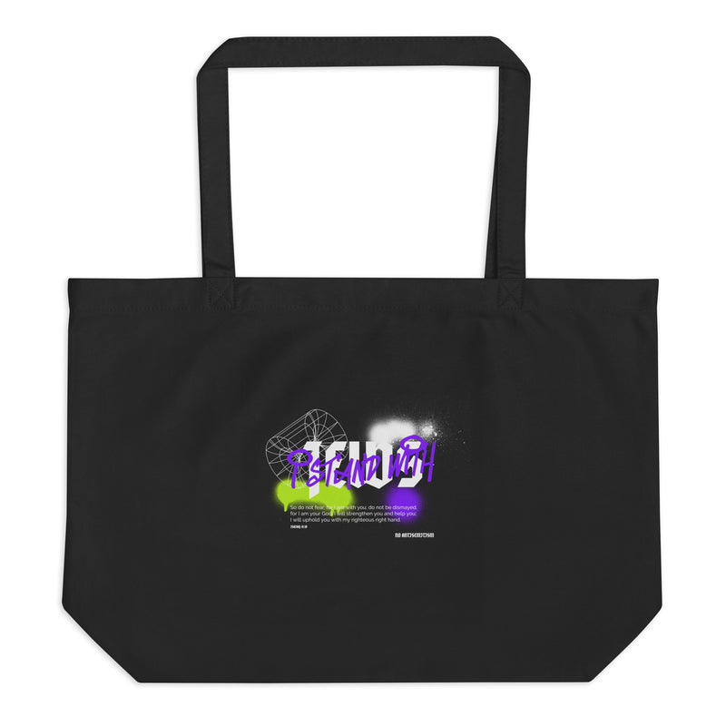 I Stand With Jews Graffiti Bible Verse | Large Organic Tote Bag