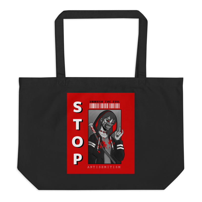 Unmask Evil | Antisemitism | Large Organic Tote Bag