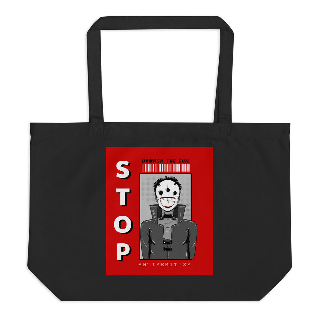 Unmask Evil | Antisemitism | Large Organic Tote Bag