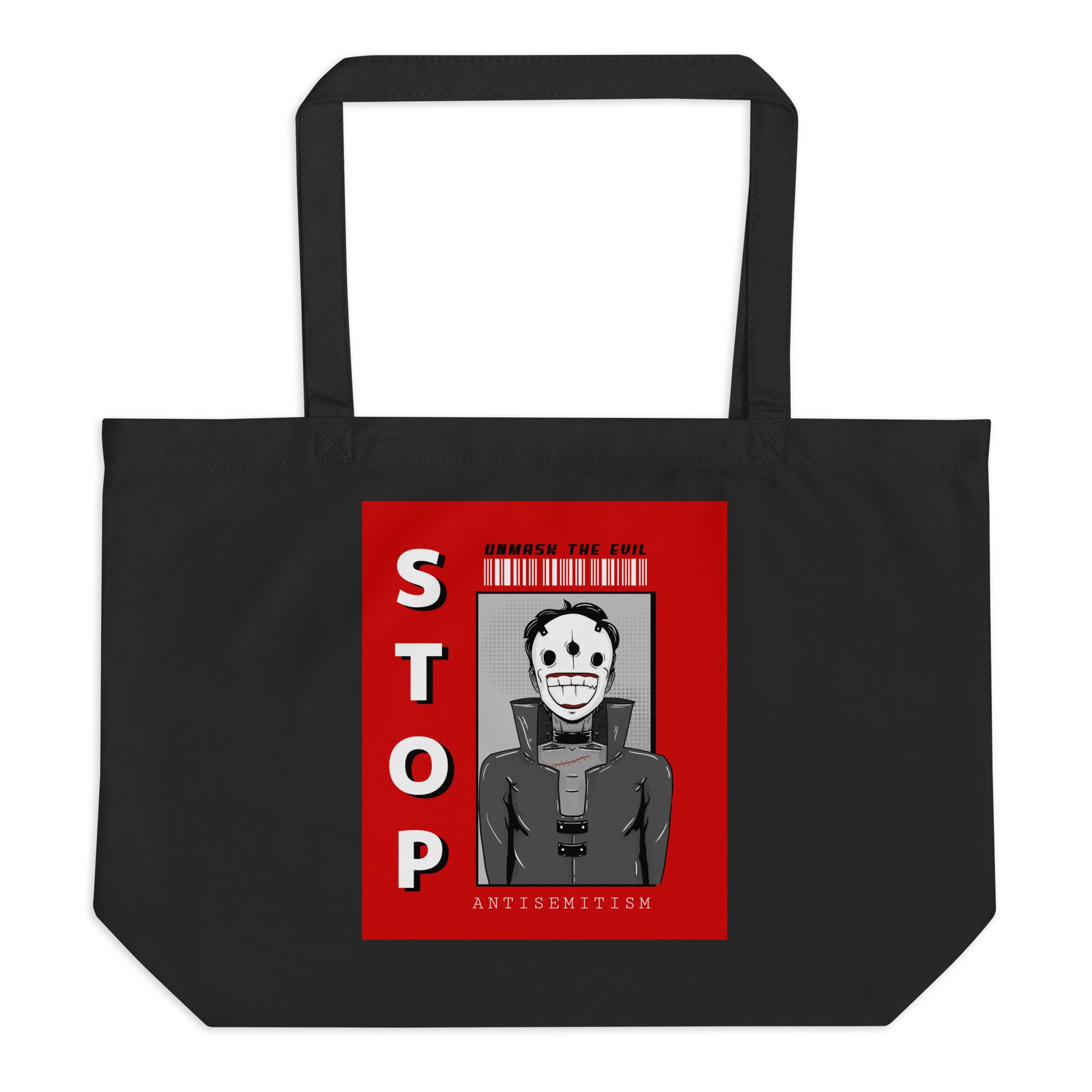 Unmask Evil | Antisemitism | Large Organic Tote Bag