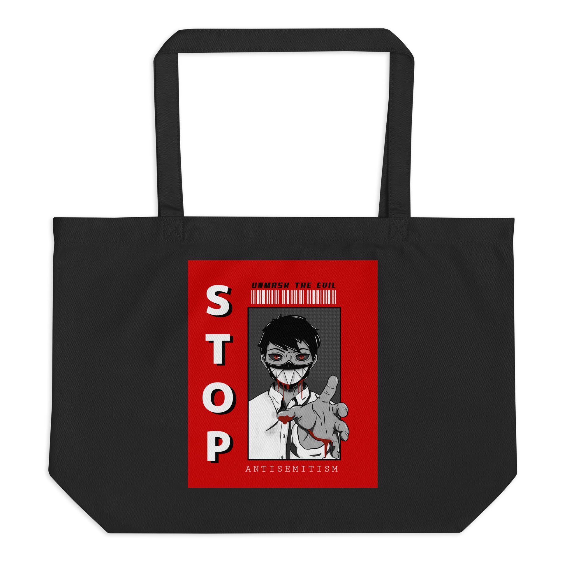 Unmask Evil | Antisemitism | Large Organic Tote Bag