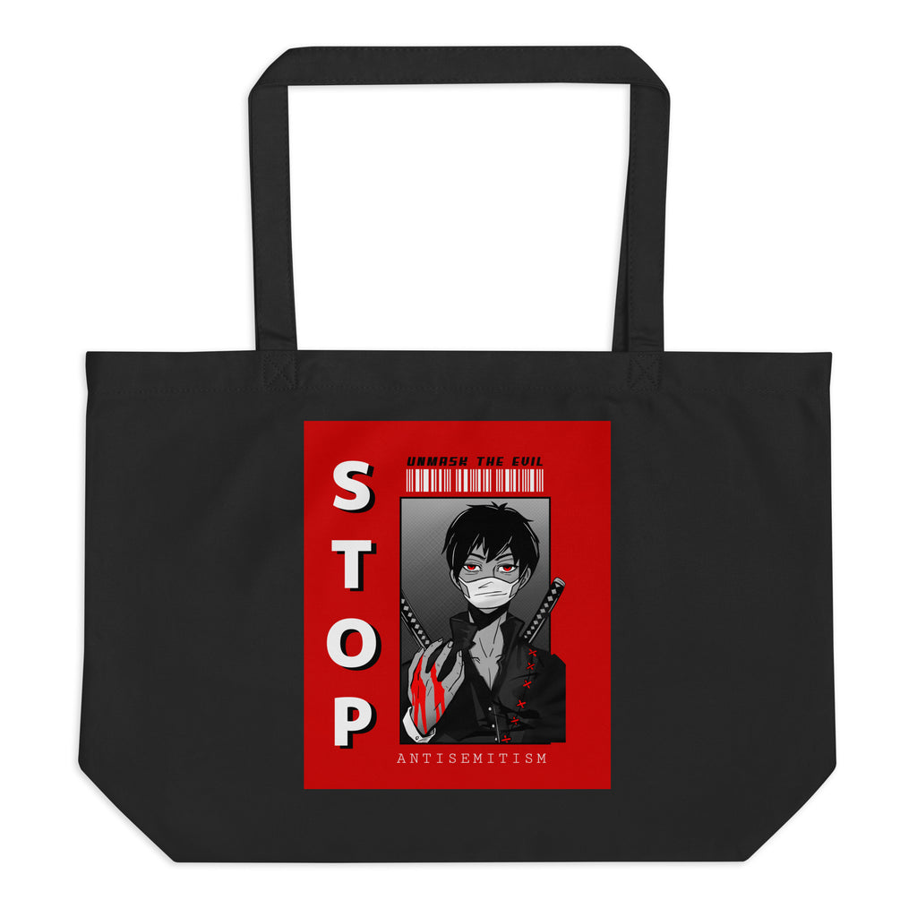 Unmask Evil | Antisemitism | Large Organic Tote Bag