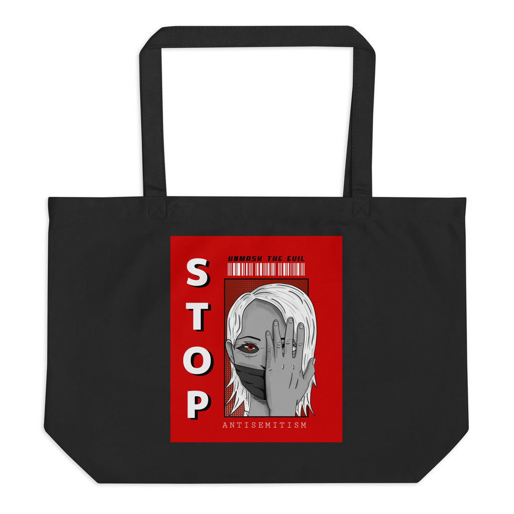 Unmask Evil | Antisemitism | Large Organic Tote Bag