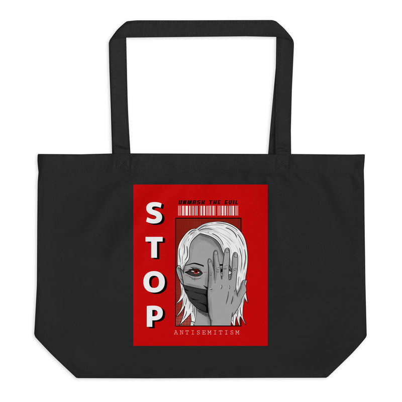 Unmask Evil | Antisemitism | Large Organic Tote Bag