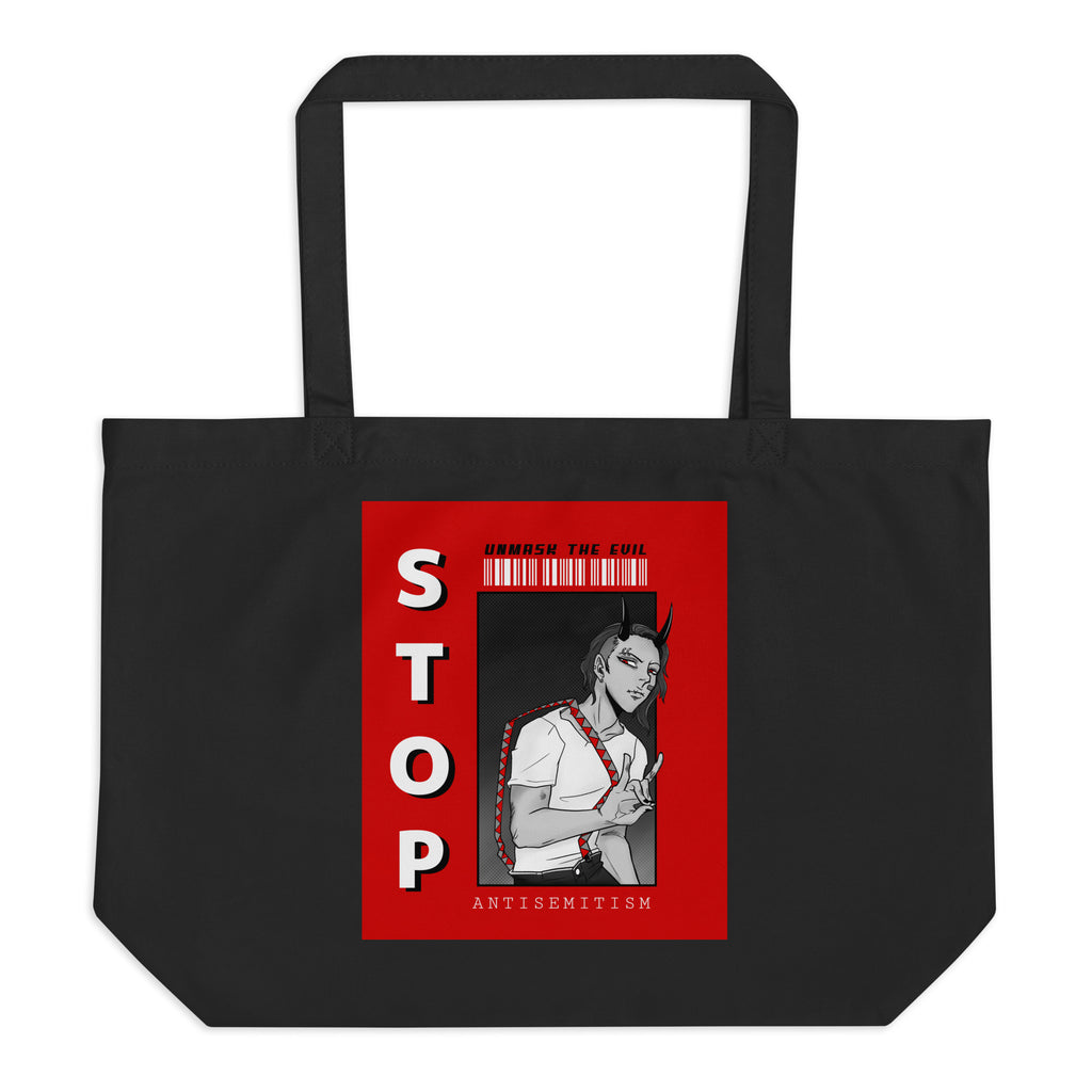 Unmask Evil | Antisemitism | Large Organic Tote Bag