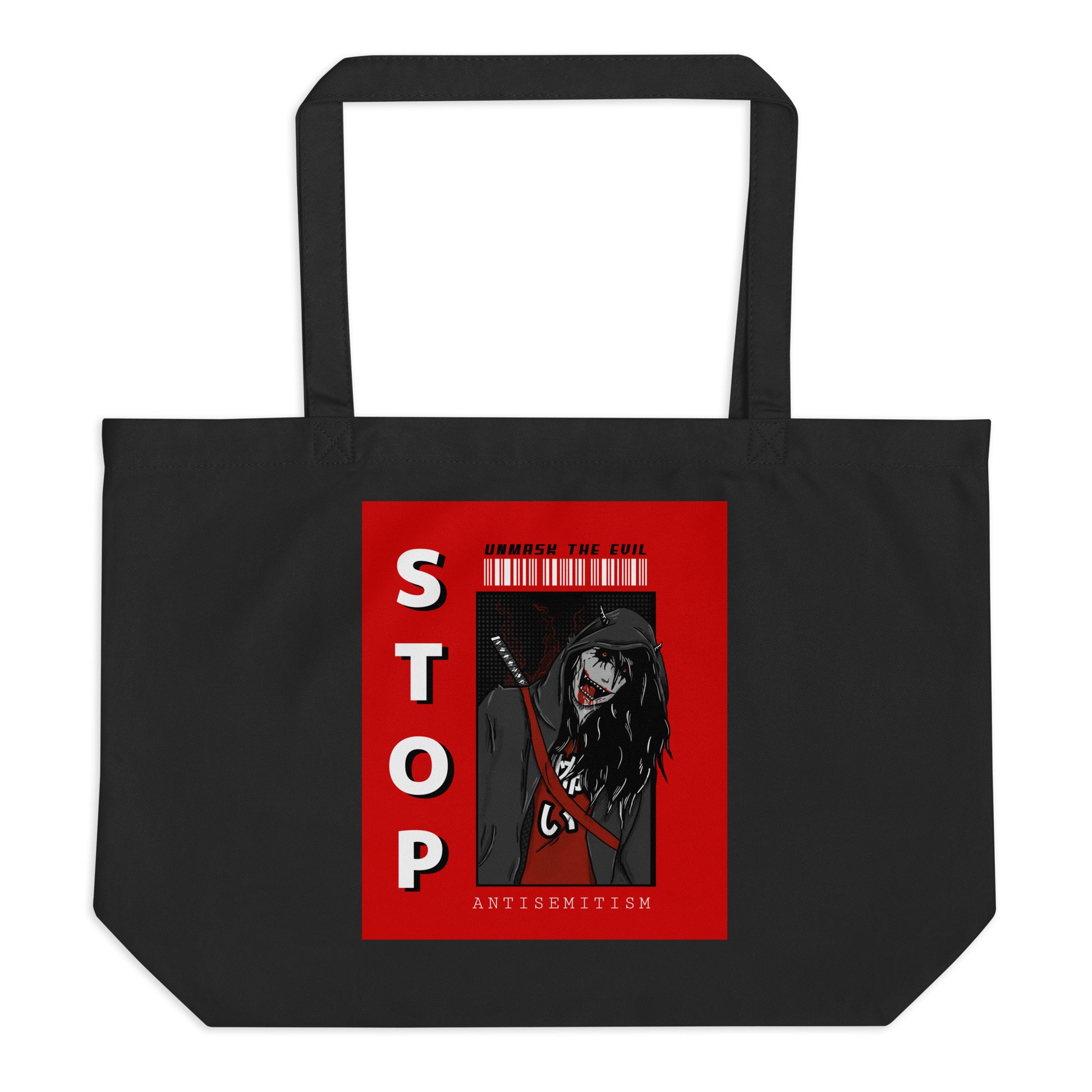 Unmask Evil | Antisemitism | Large Organic Tote Bag