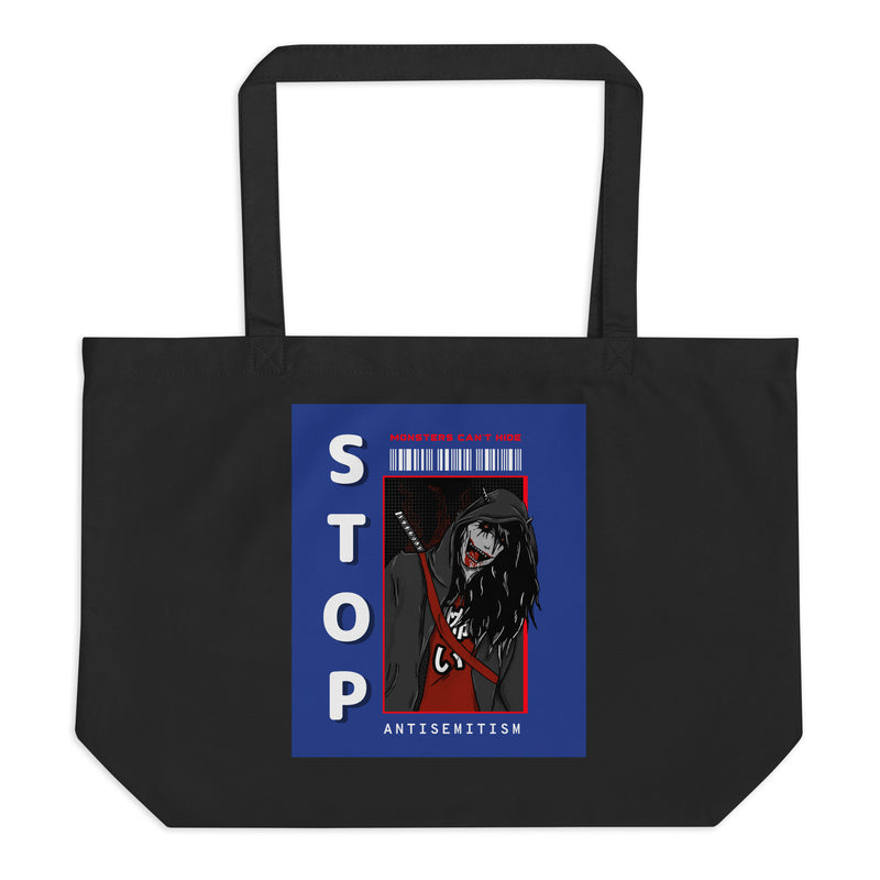 Monsters Can't Hide | Large Organic Tote Bag
