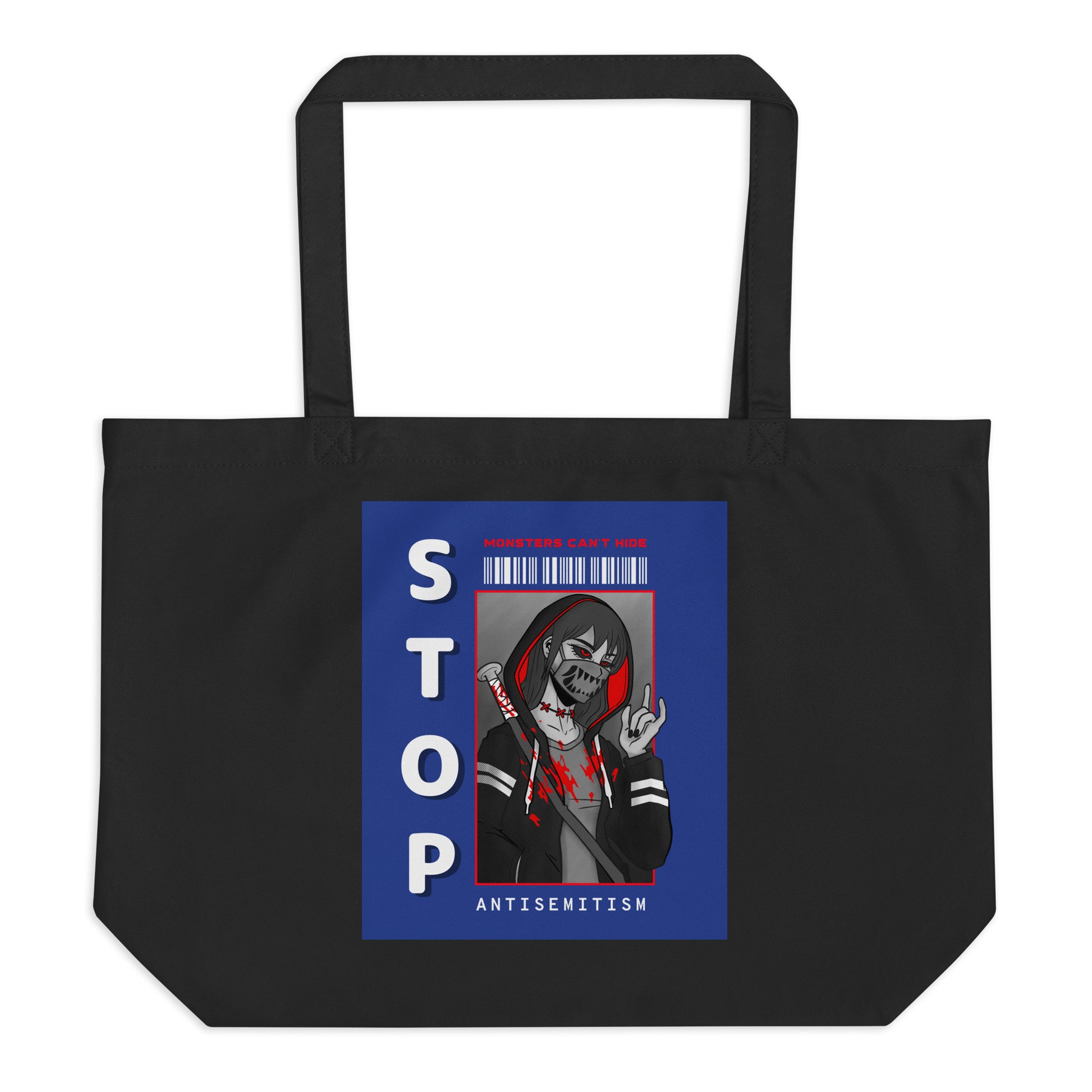 Monsters Can't Hide | Large Organic Tote Bag