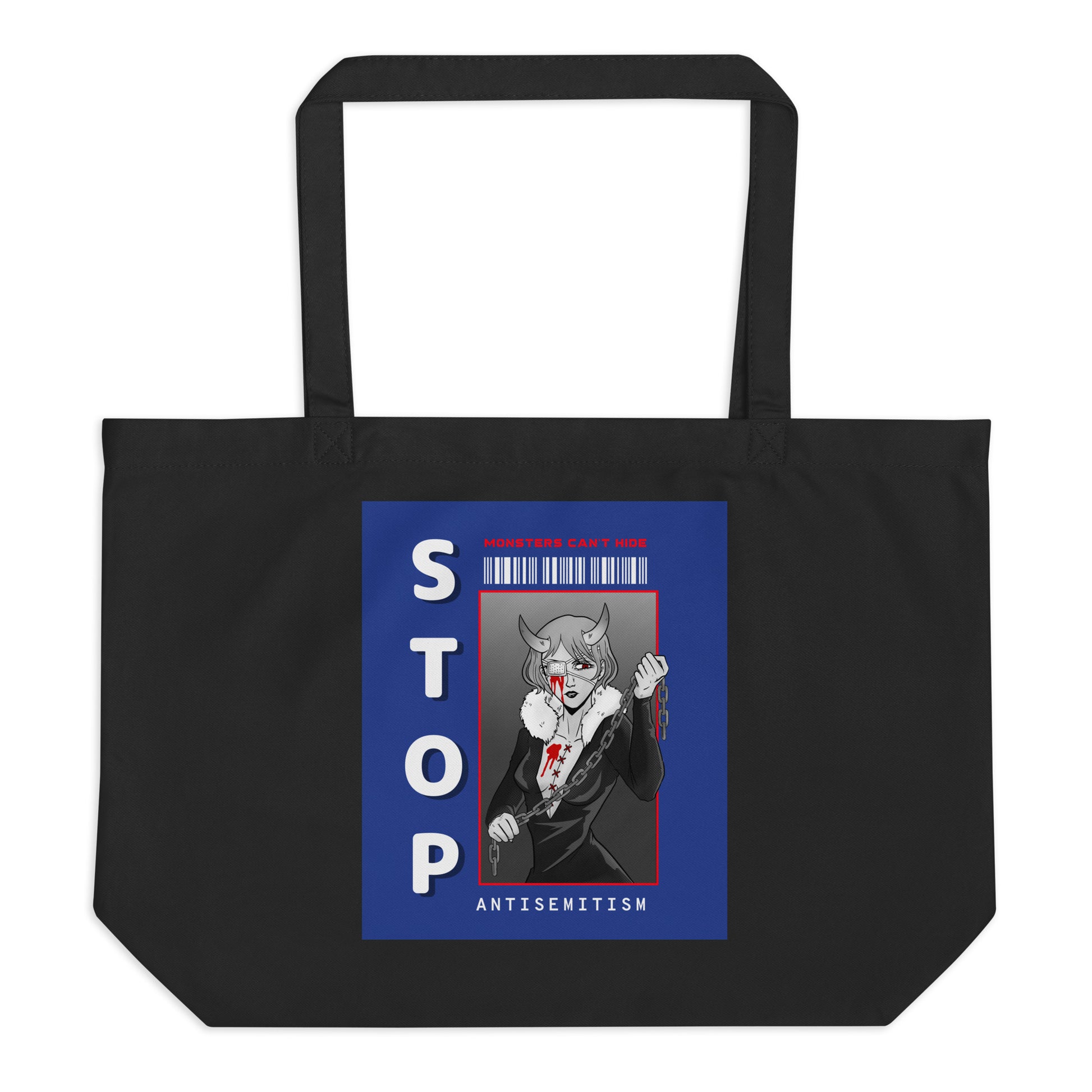 Monsters Can't Hide | Large Organic Tote Bag
