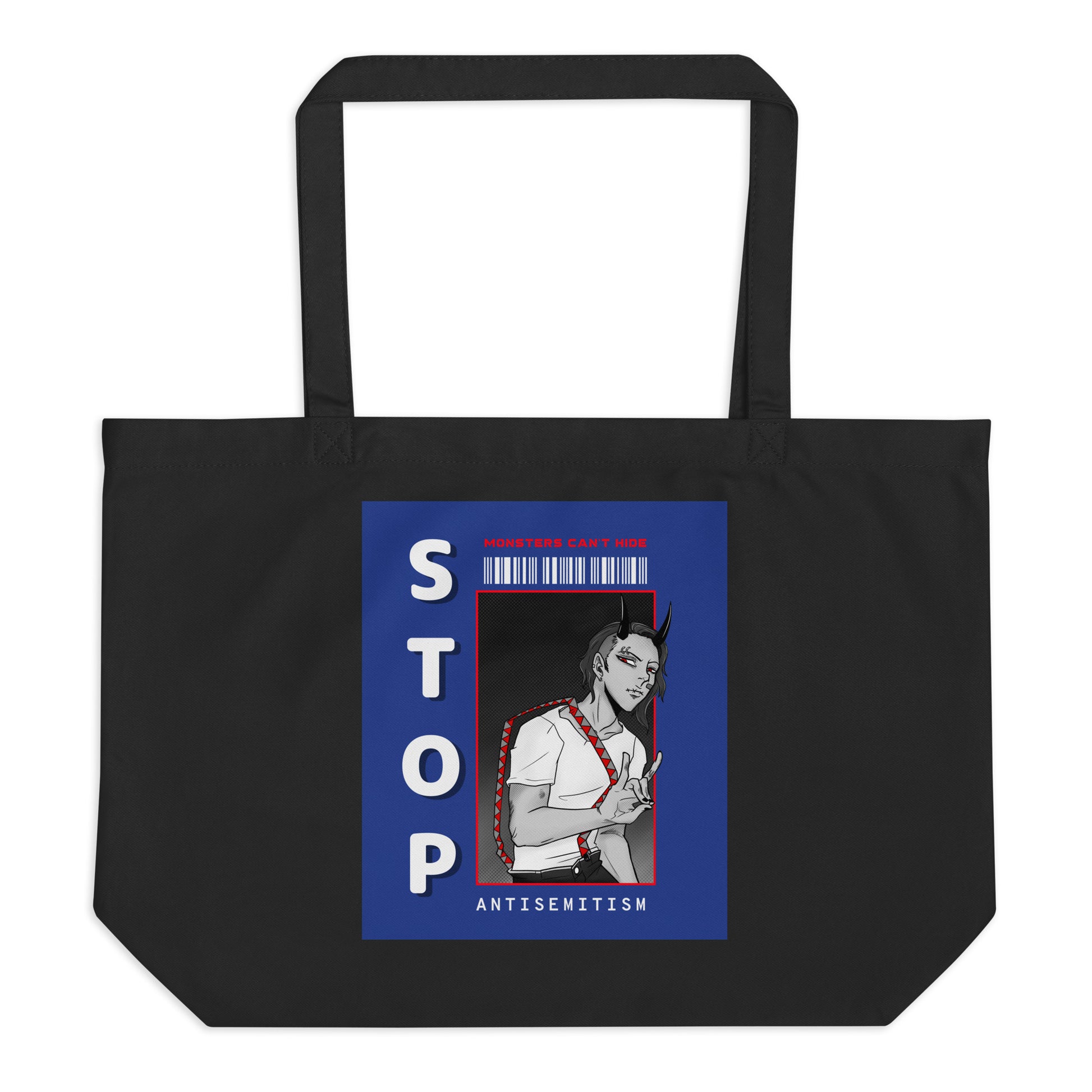 Monsters Can't Hide | Large Organic Tote Bag
