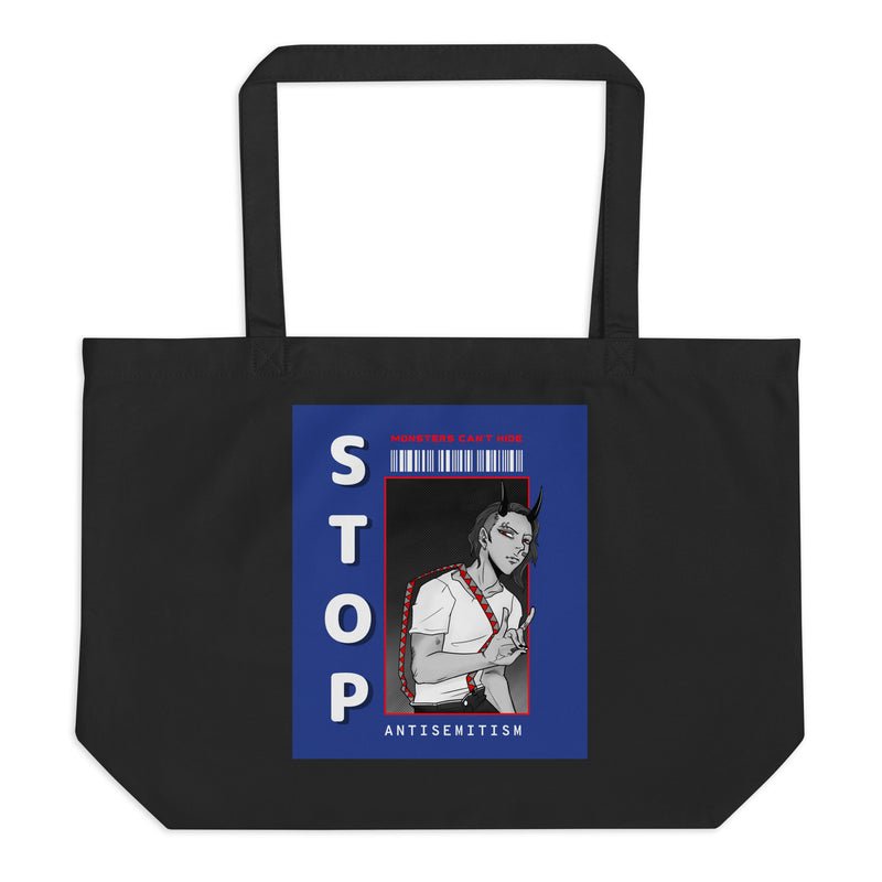Monsters Can't Hide | Large Organic Tote Bag