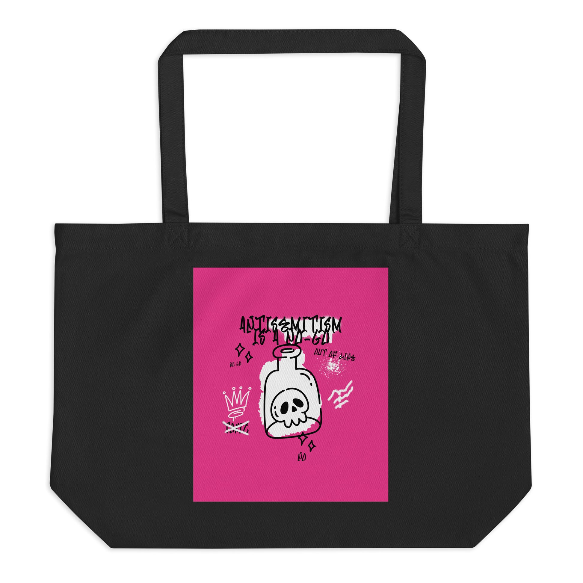 No Go Graffiti Doodle | Antisemitism | Large Organic Tote Bag