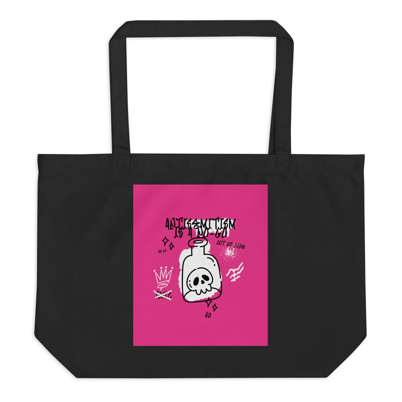 No Go Graffiti Doodle | Antisemitism | Large Organic Tote Bag