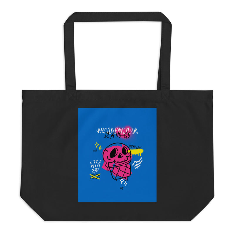 No Go Graffiti Doodle | Antisemitism | Large Organic Tote Bag