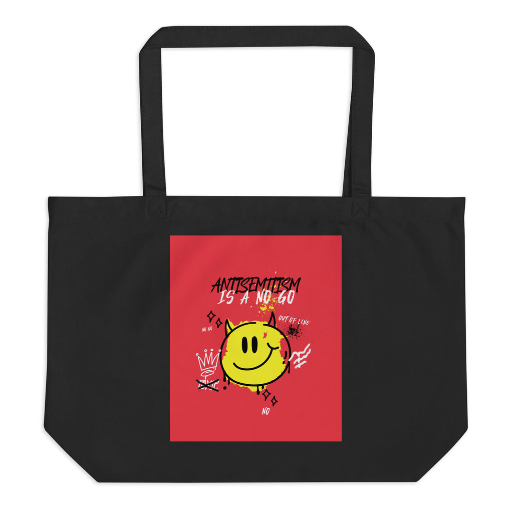 No Go Graffiti Doodle | Antisemitism | Large Organic Tote Bag